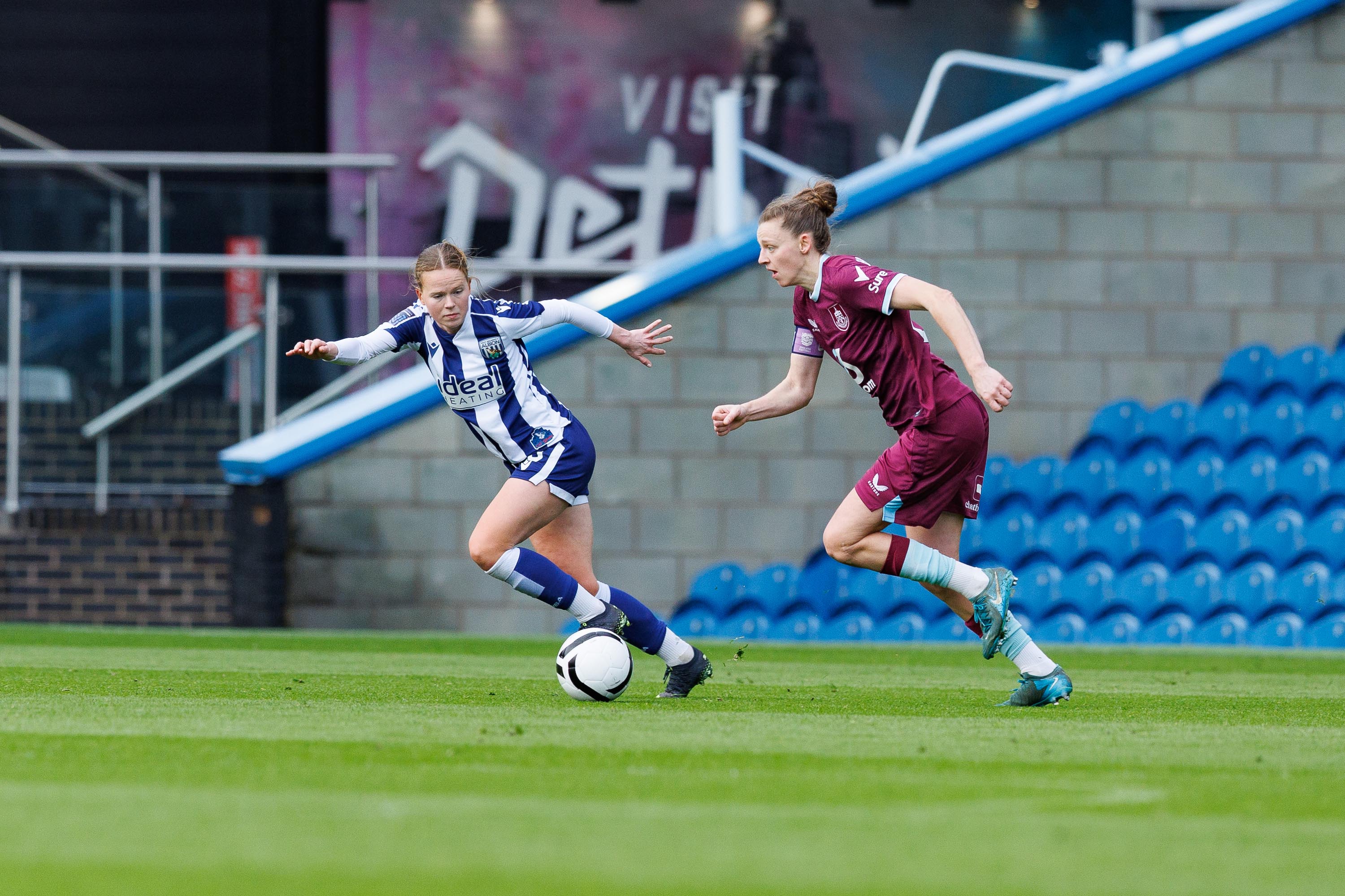 Phoebe Warner in action against Burnley.