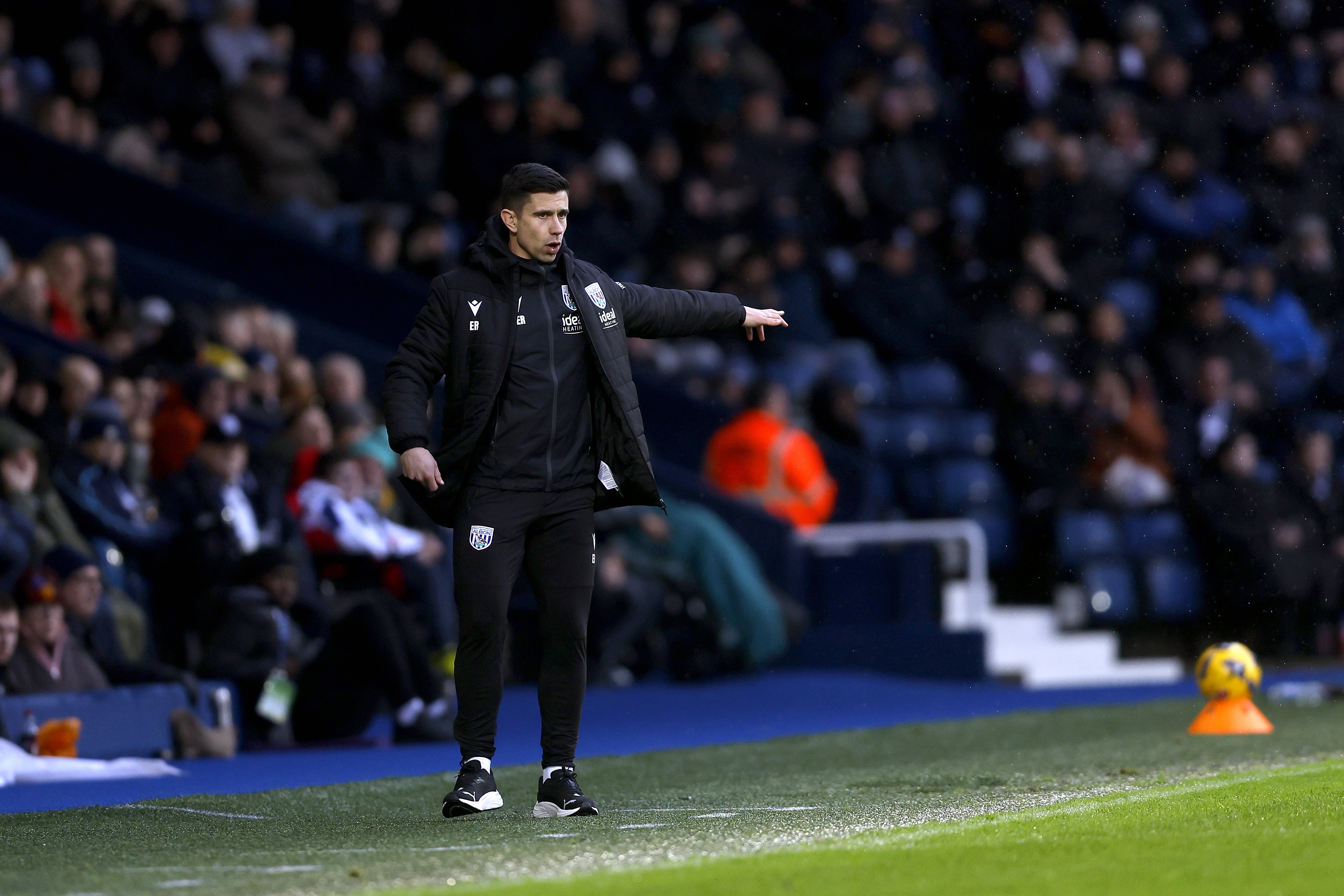 Eric Ramsay on the side of the pitch at The Hawthorns during the game against Stoke 