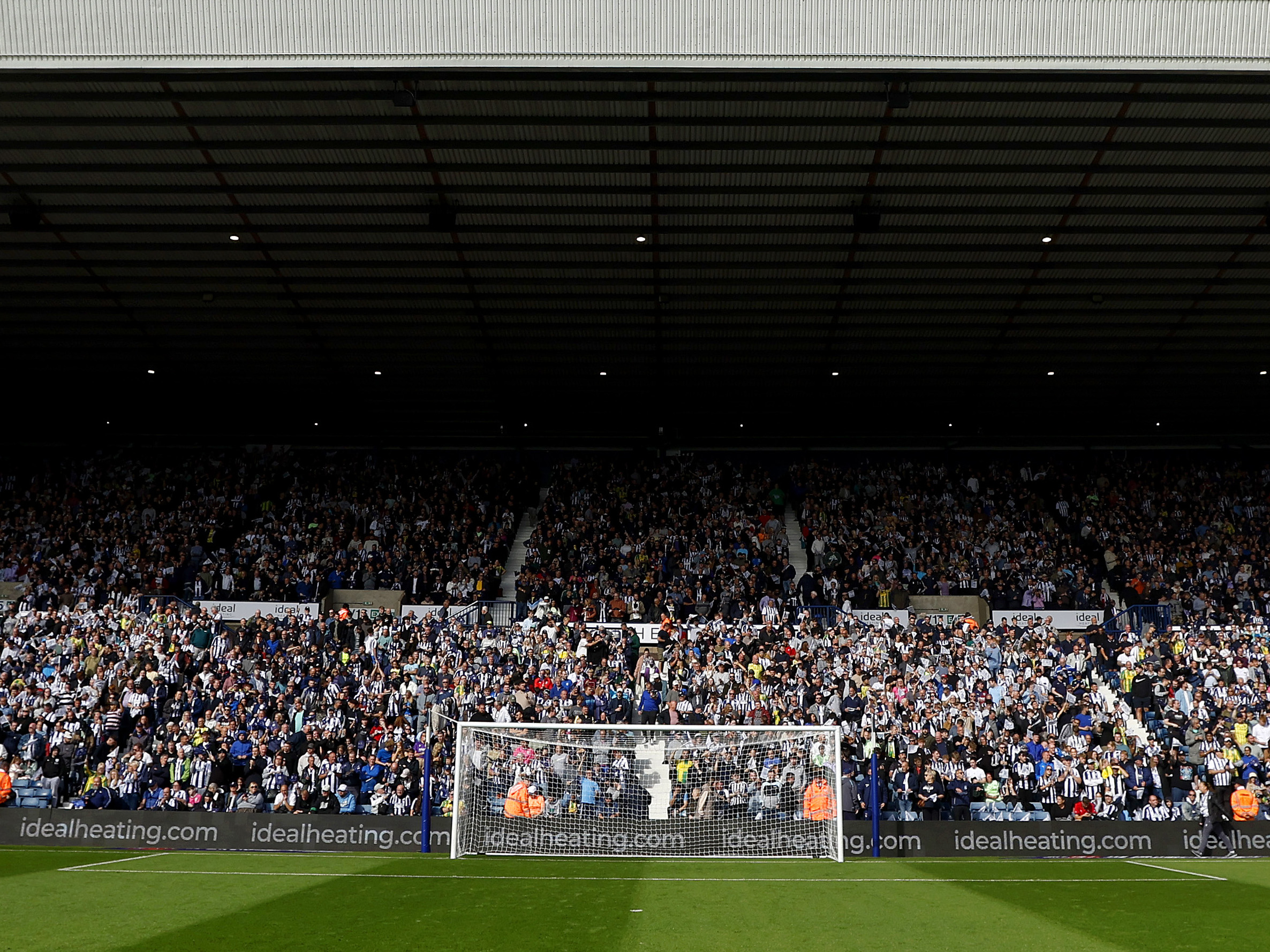 A shot of the Brummie Road end full of fans before a game 
