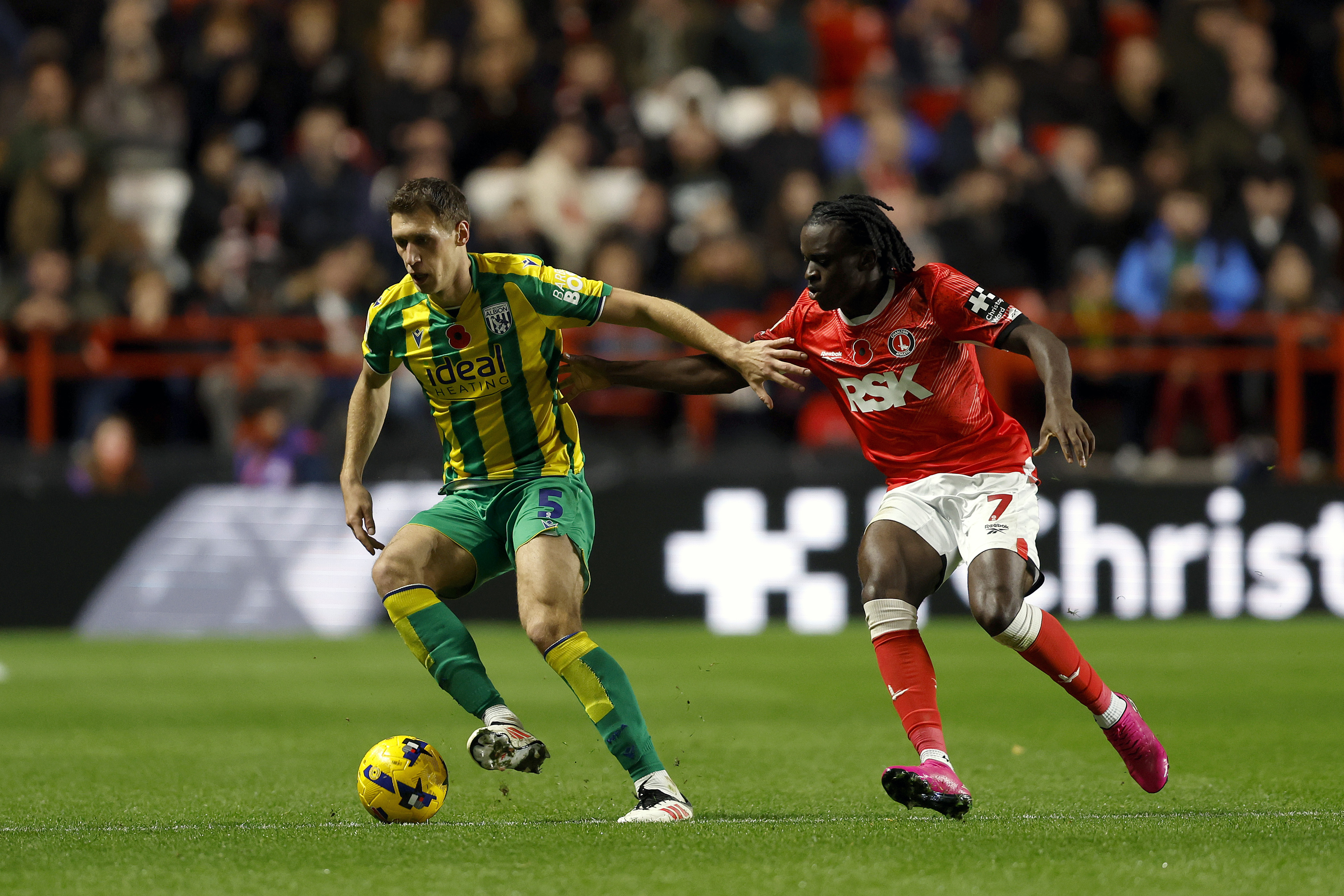 Krystian Bielik on the ball against Charlton 