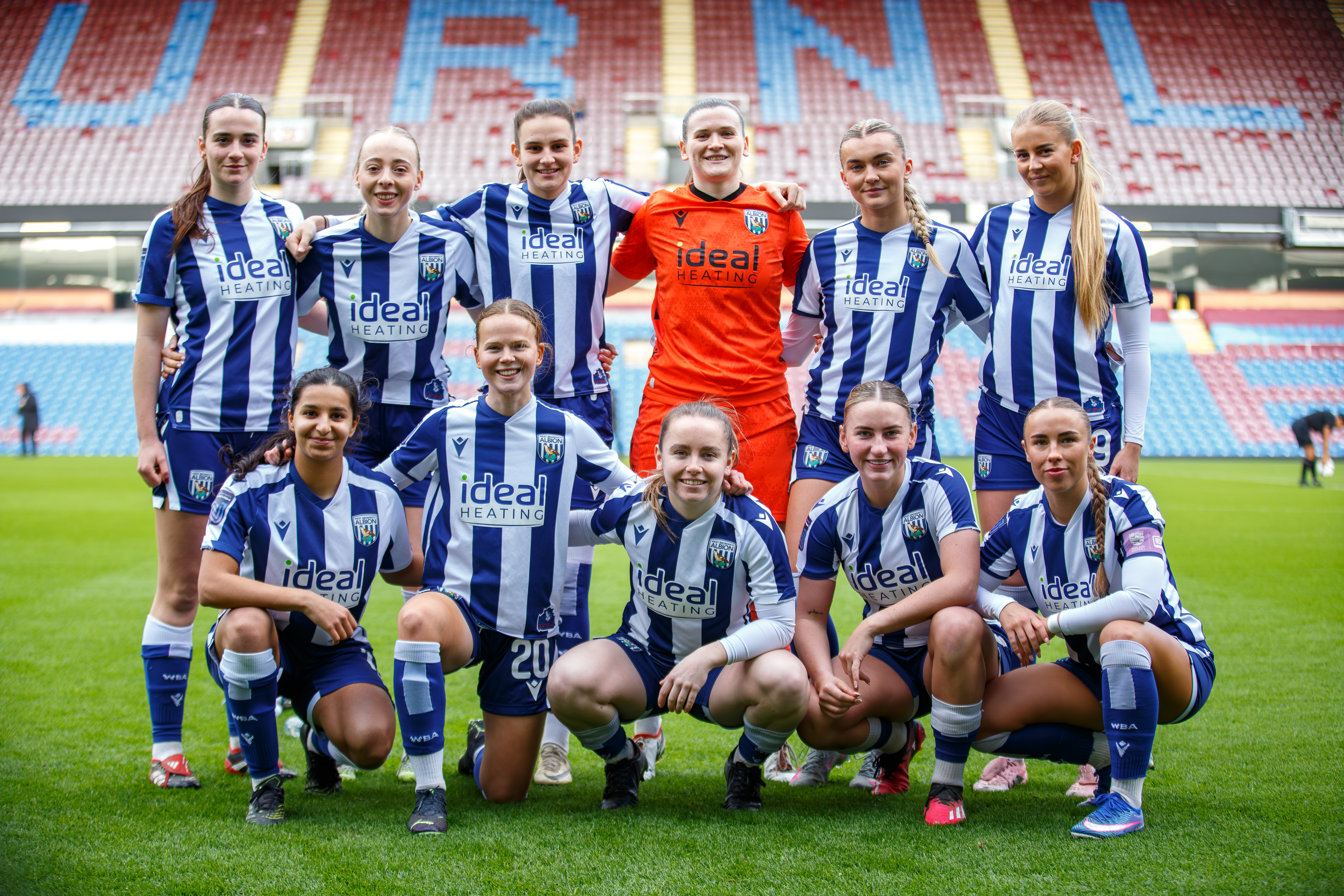 WBA Women team photo in the home kit before the game at Burnley 