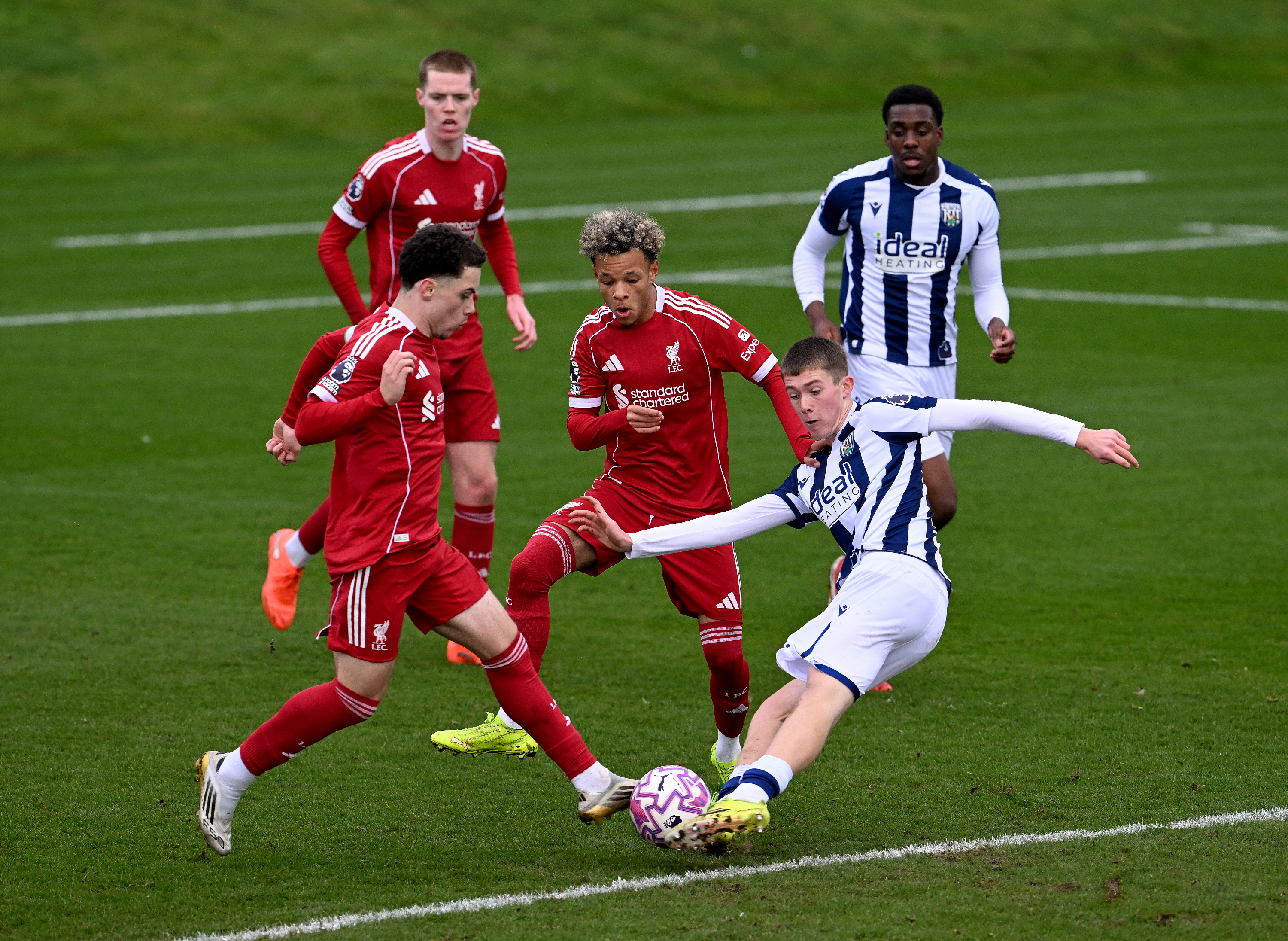 Ryan Colesby takes aim against Liverpool.