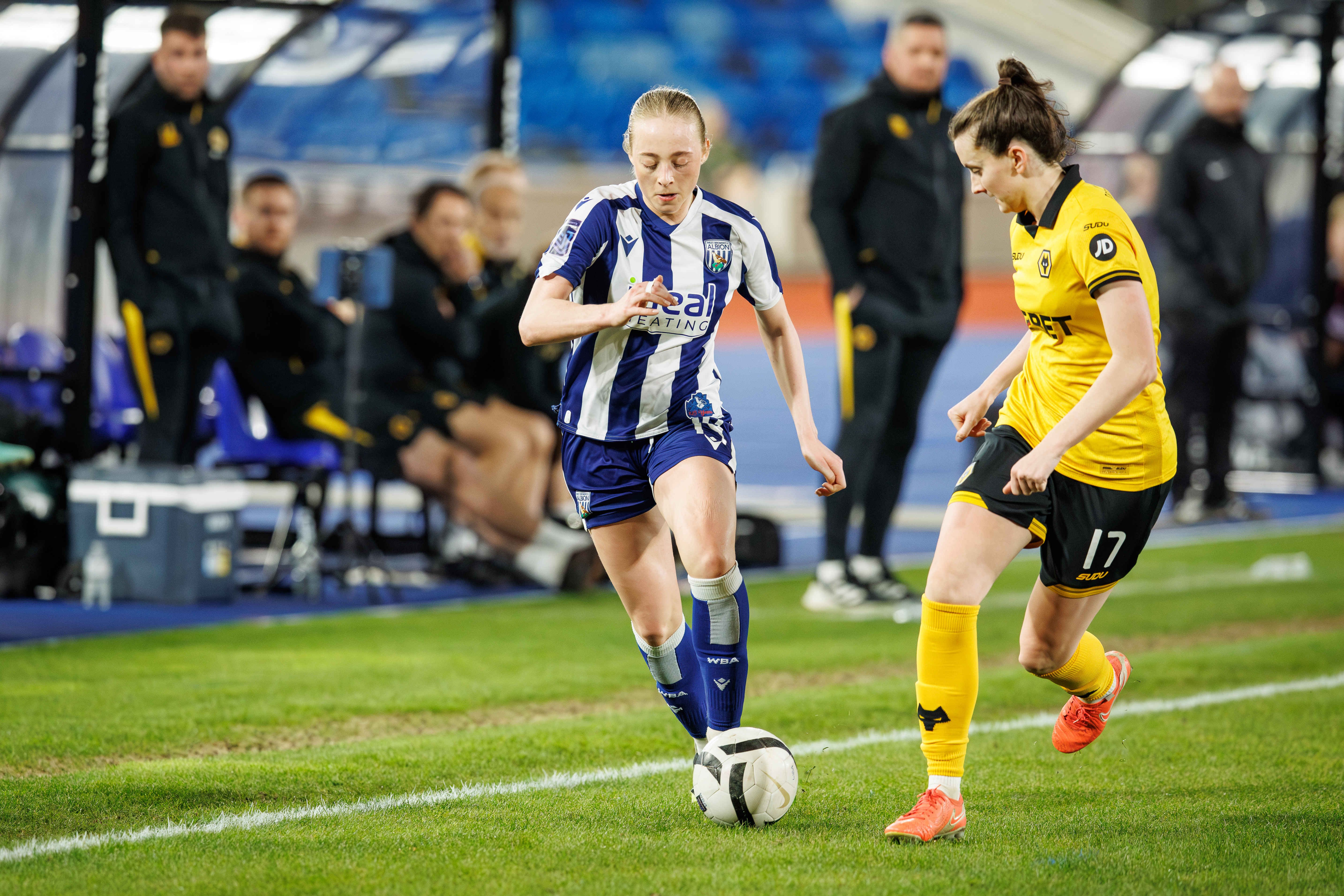 Ellie May in action against Wolves.
