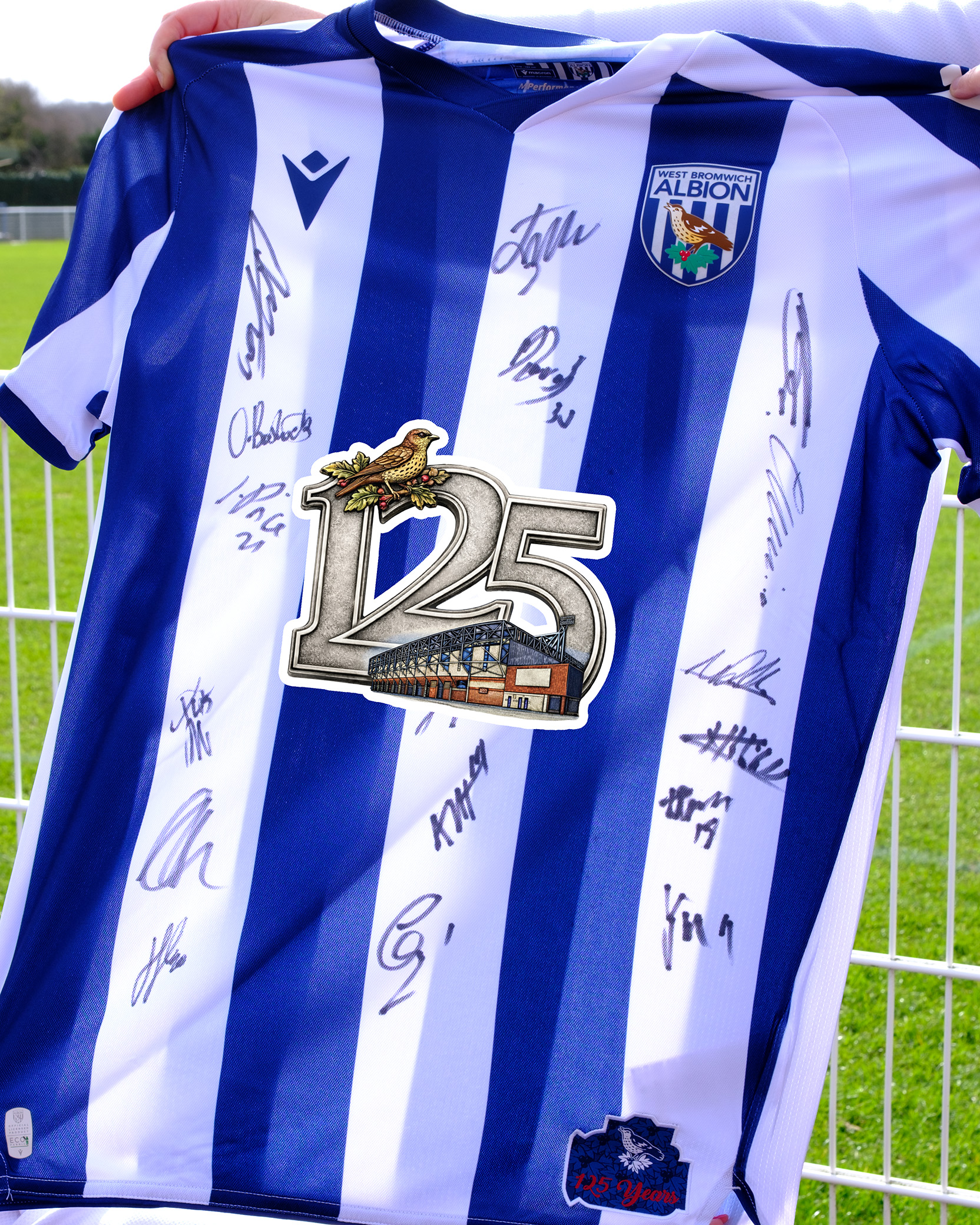 Signed WBA shirt with Active for April 125 branding.