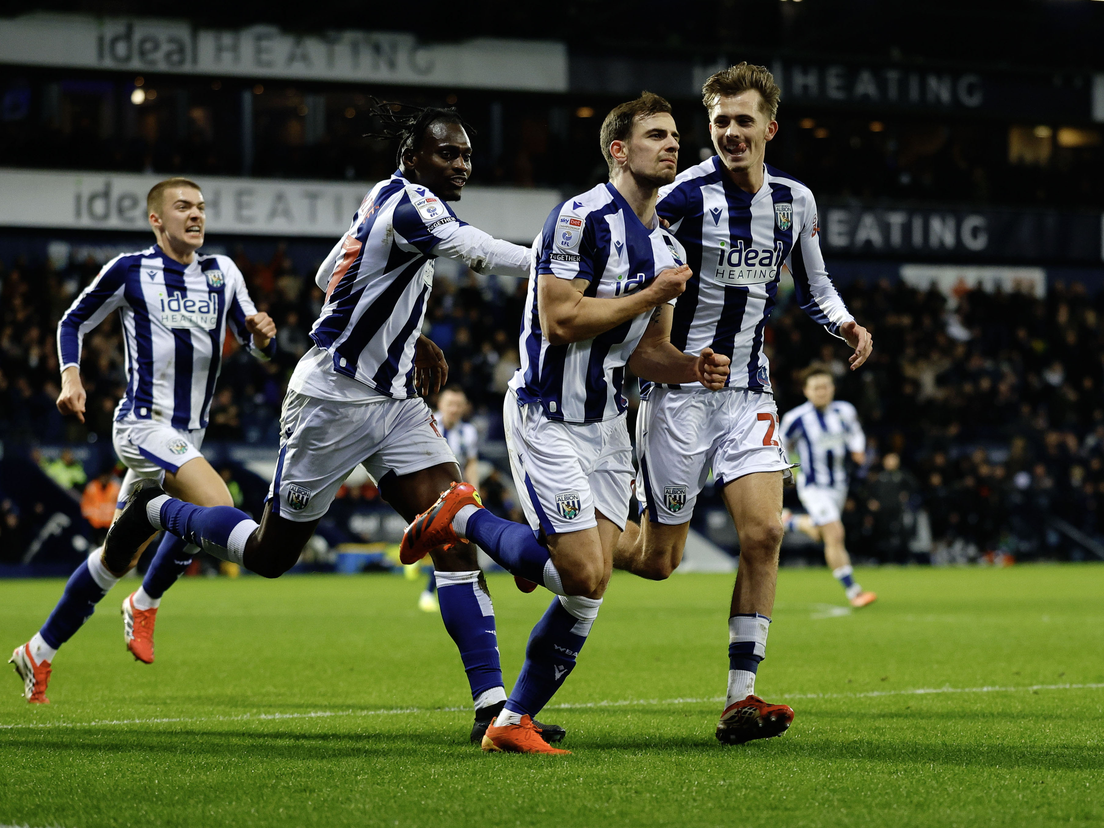 Jayson Molumby celebrates scoring against Southampton 