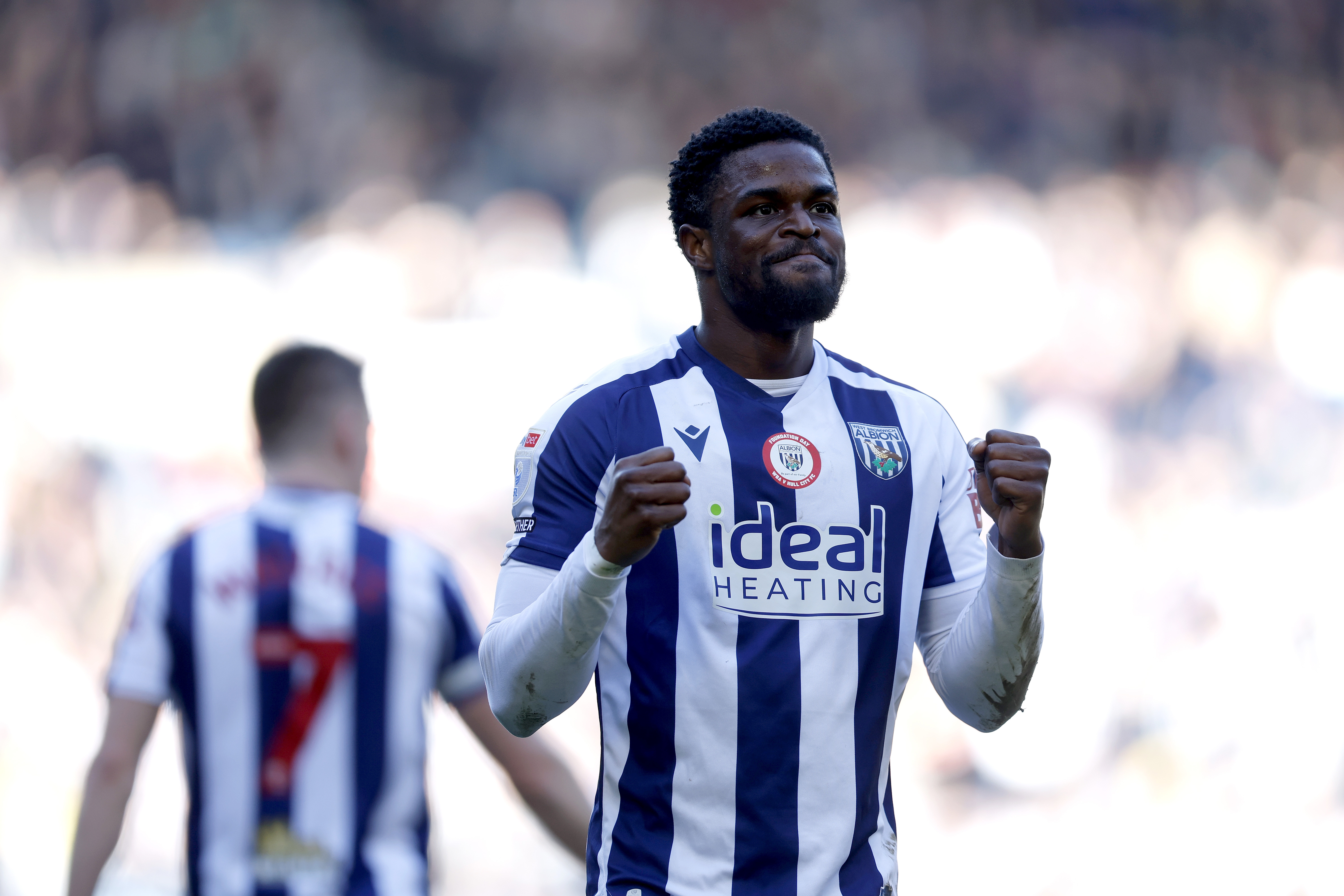 Josh Maja celebrates his goal against Hull