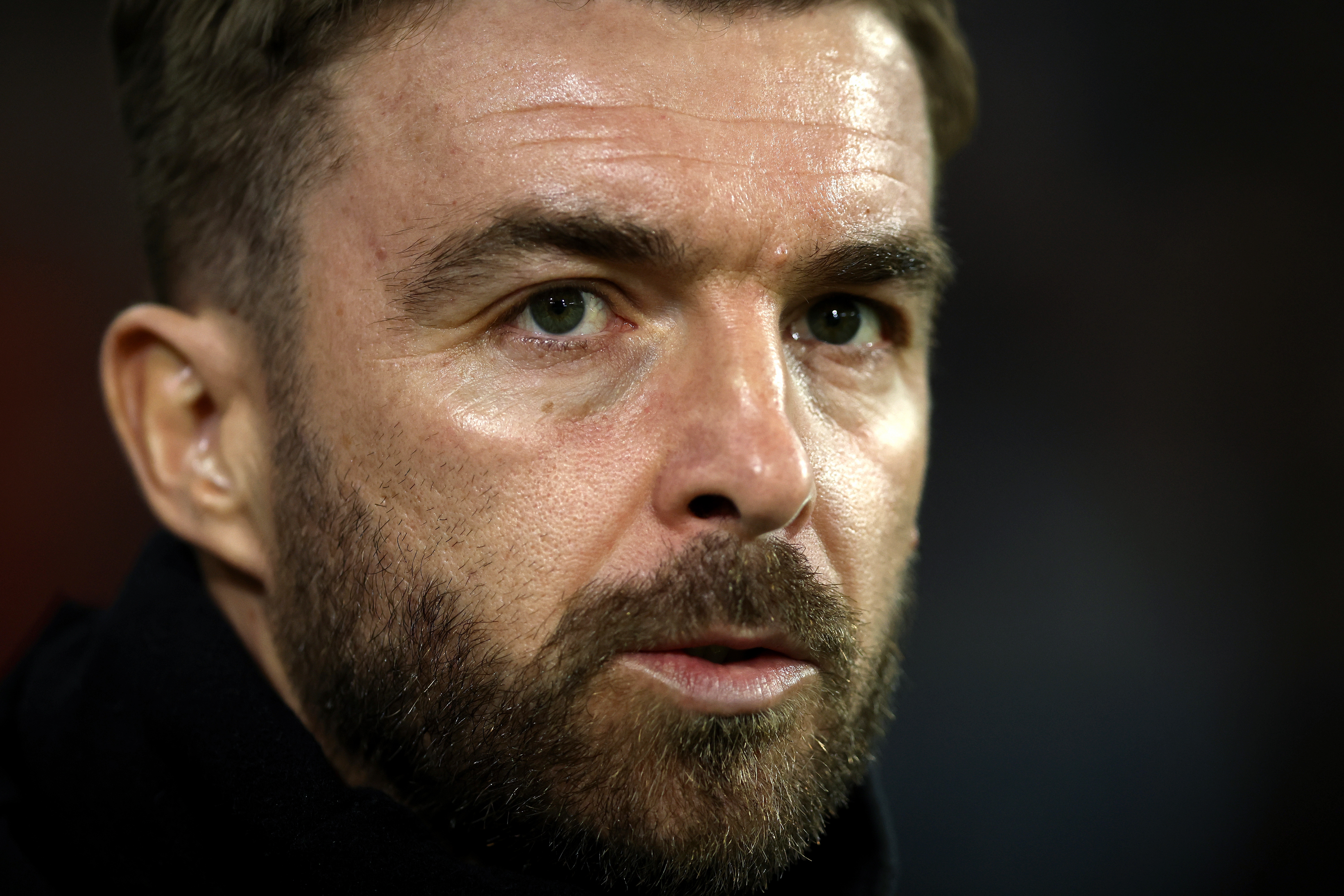 A close up of James Morrison's face 