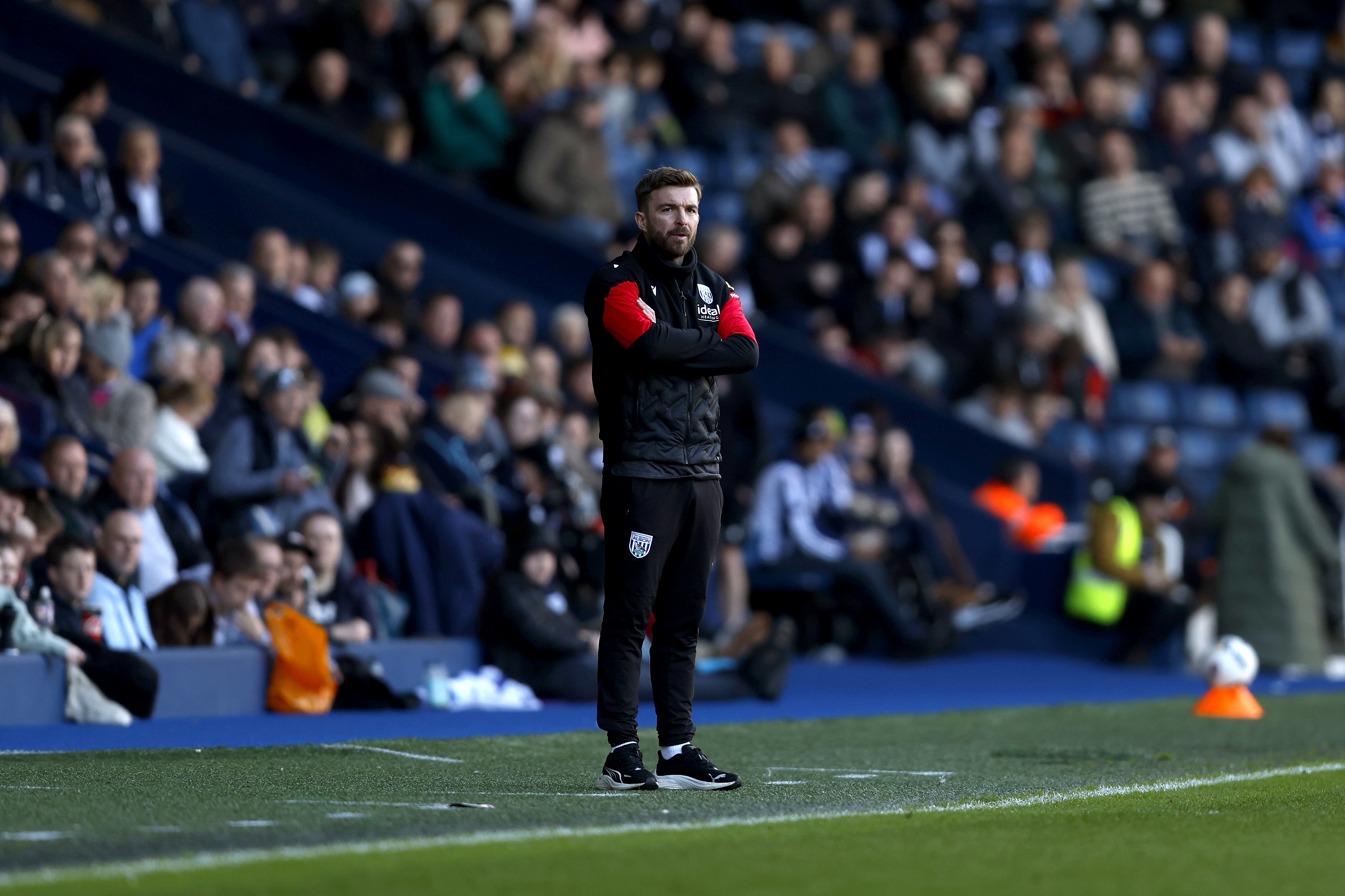 James Morrison on the side of the pitch at The Hawthorns during the game against Hull