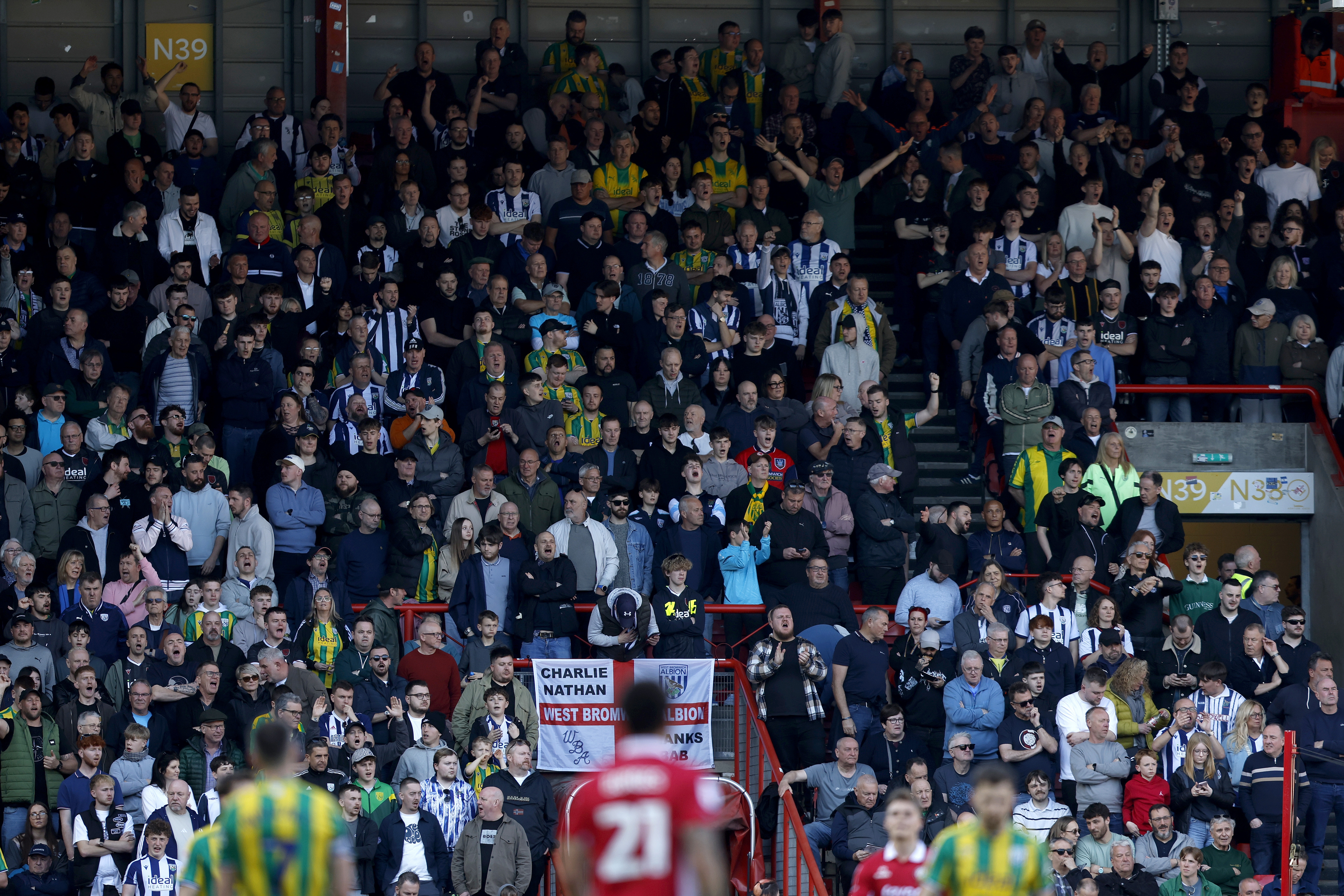 Albion away fans at Bristol City