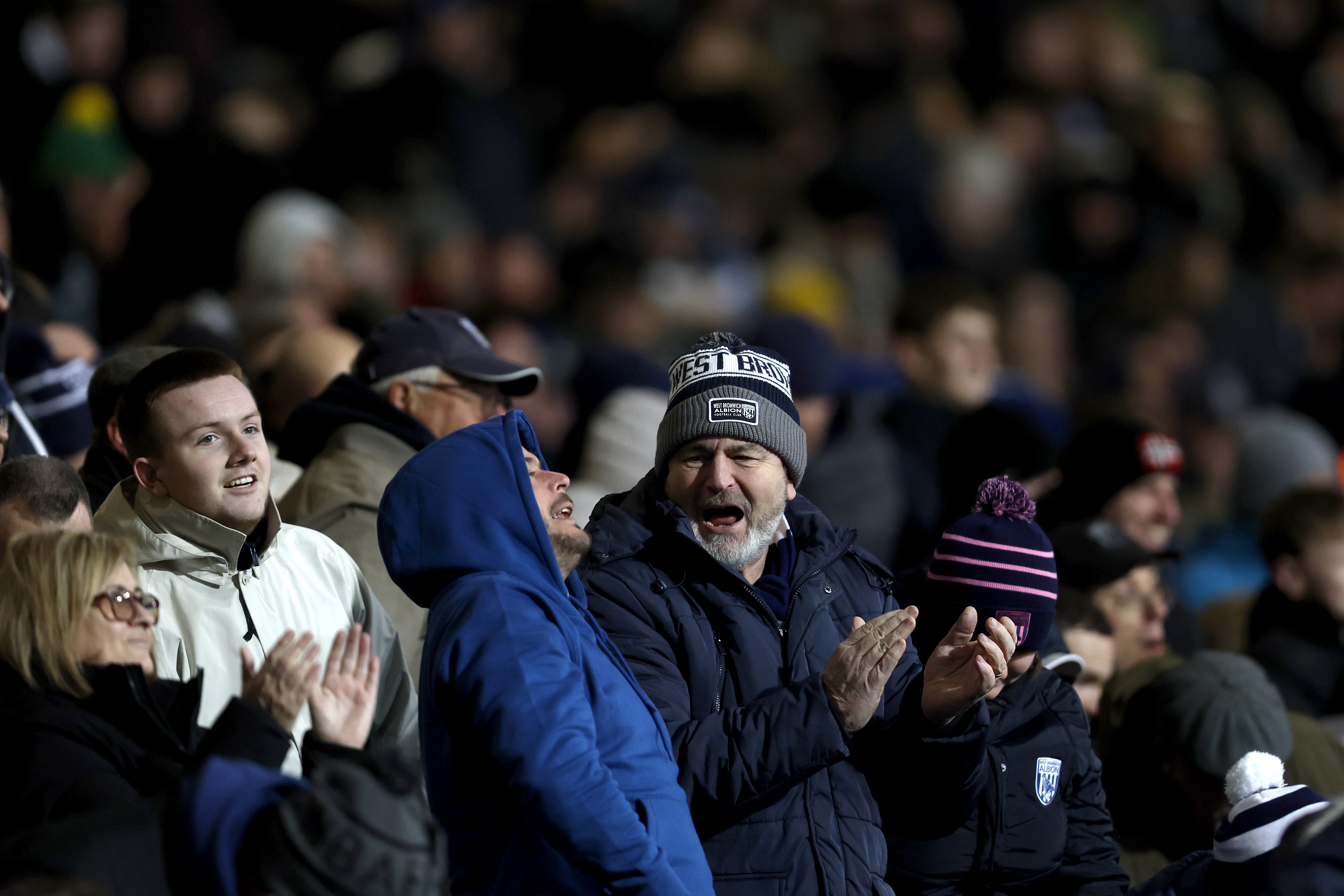 A general view of WBA fans at a WBA game in the stand