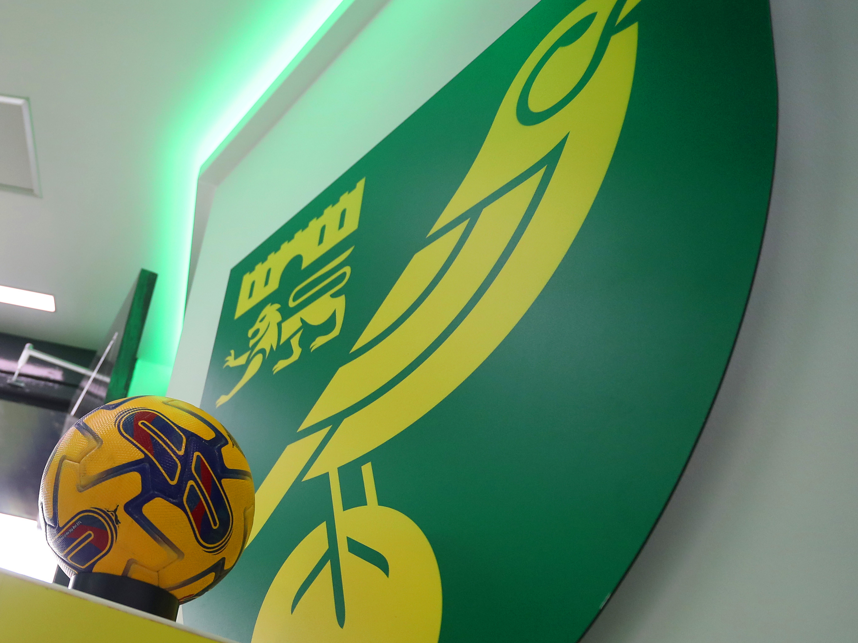 A Norwich City badge.