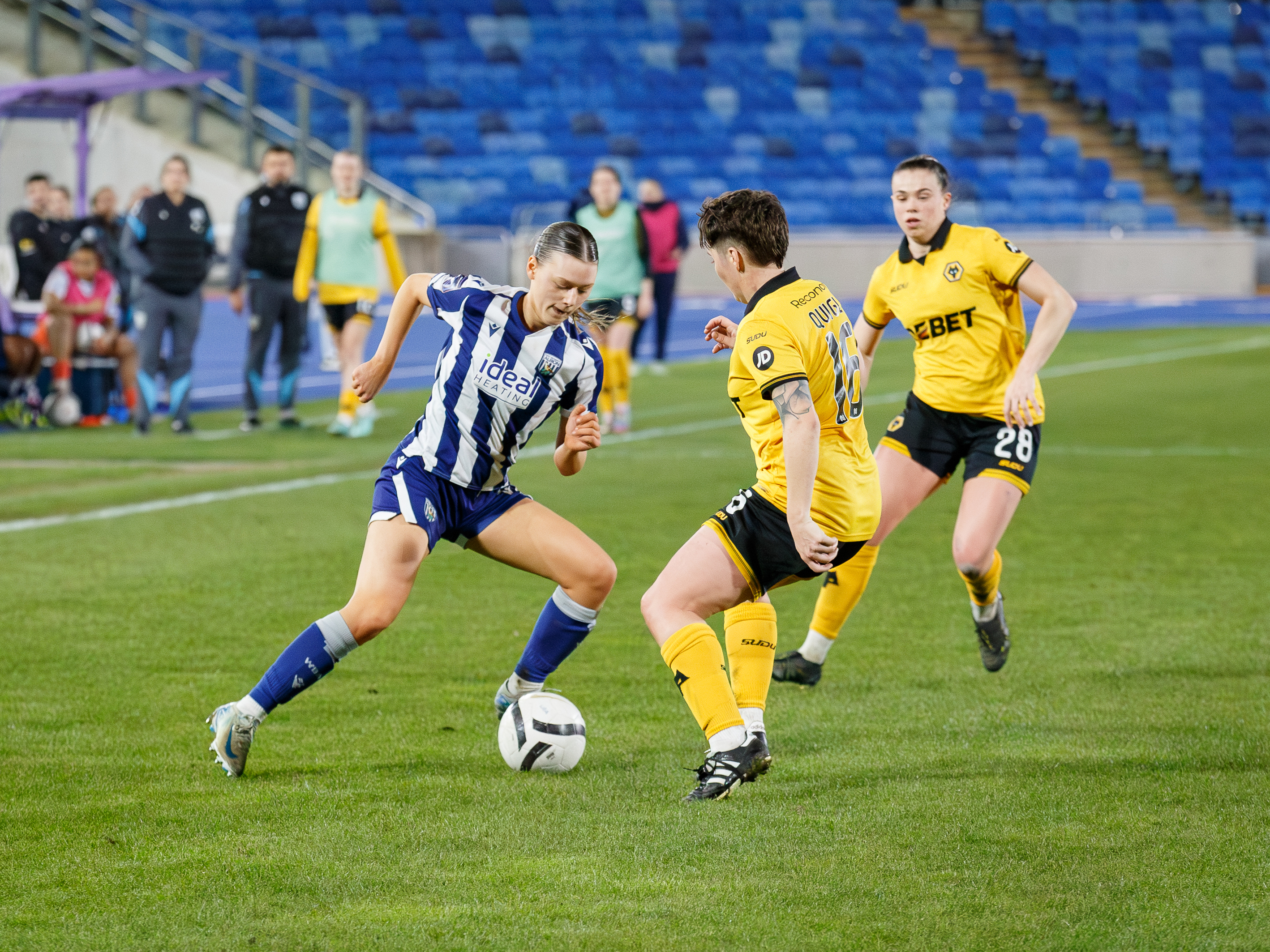 Naomi Sharp in action against Wolves.