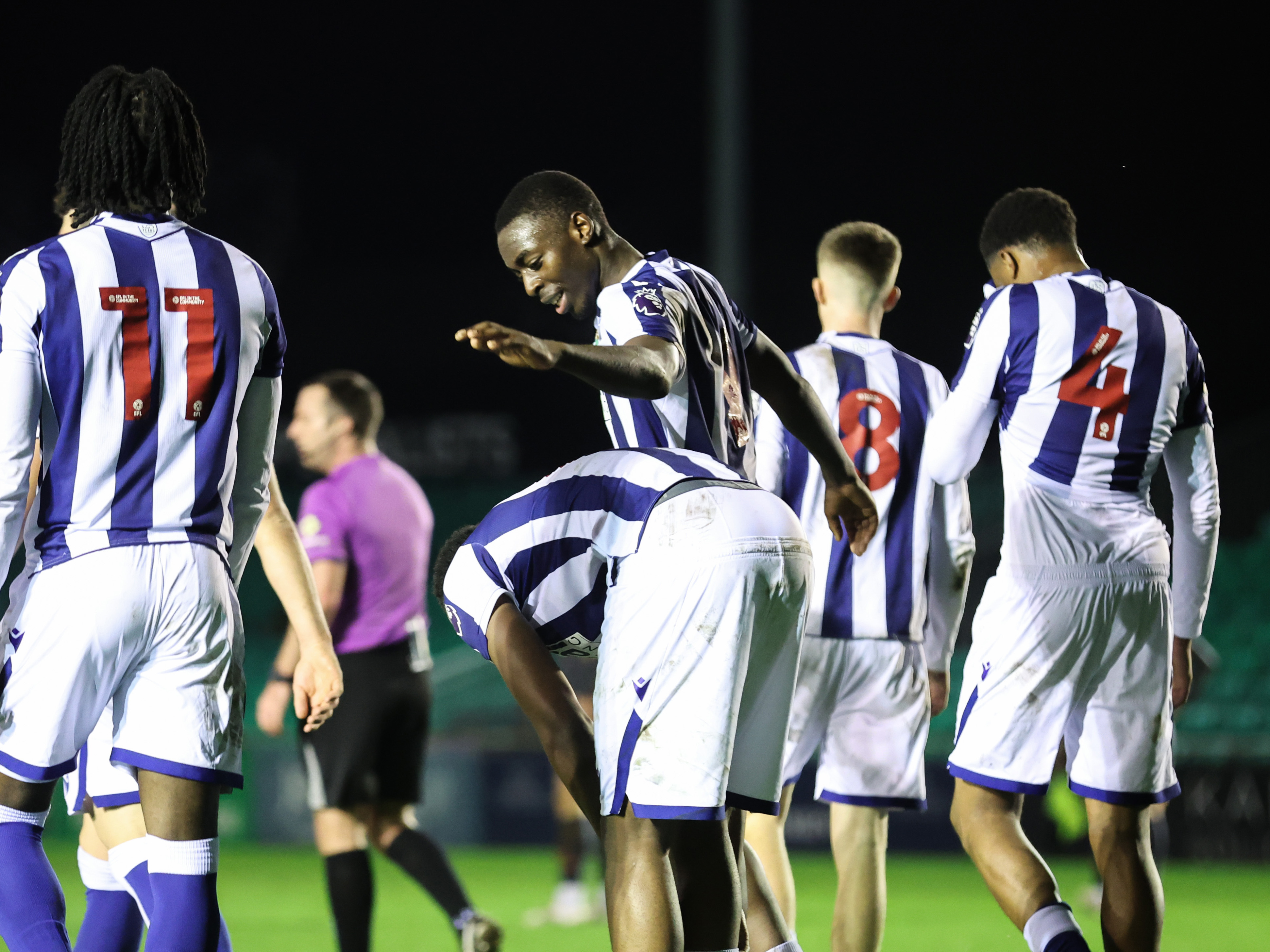 A photo of Albion U21s celebrating a goal in the 2025/26 home kit