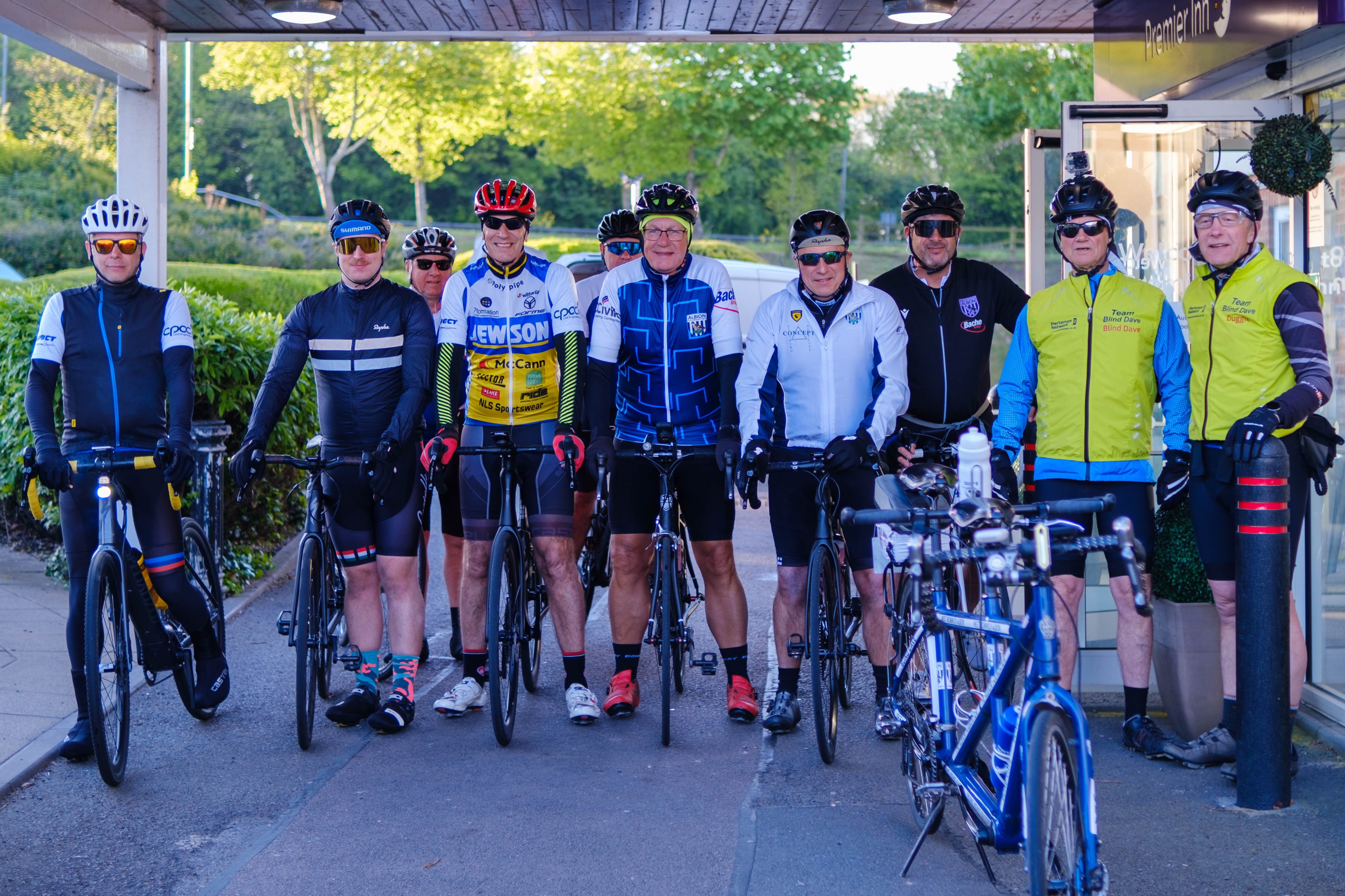 Group of cyclist before setting off for the final leg of the challenge.