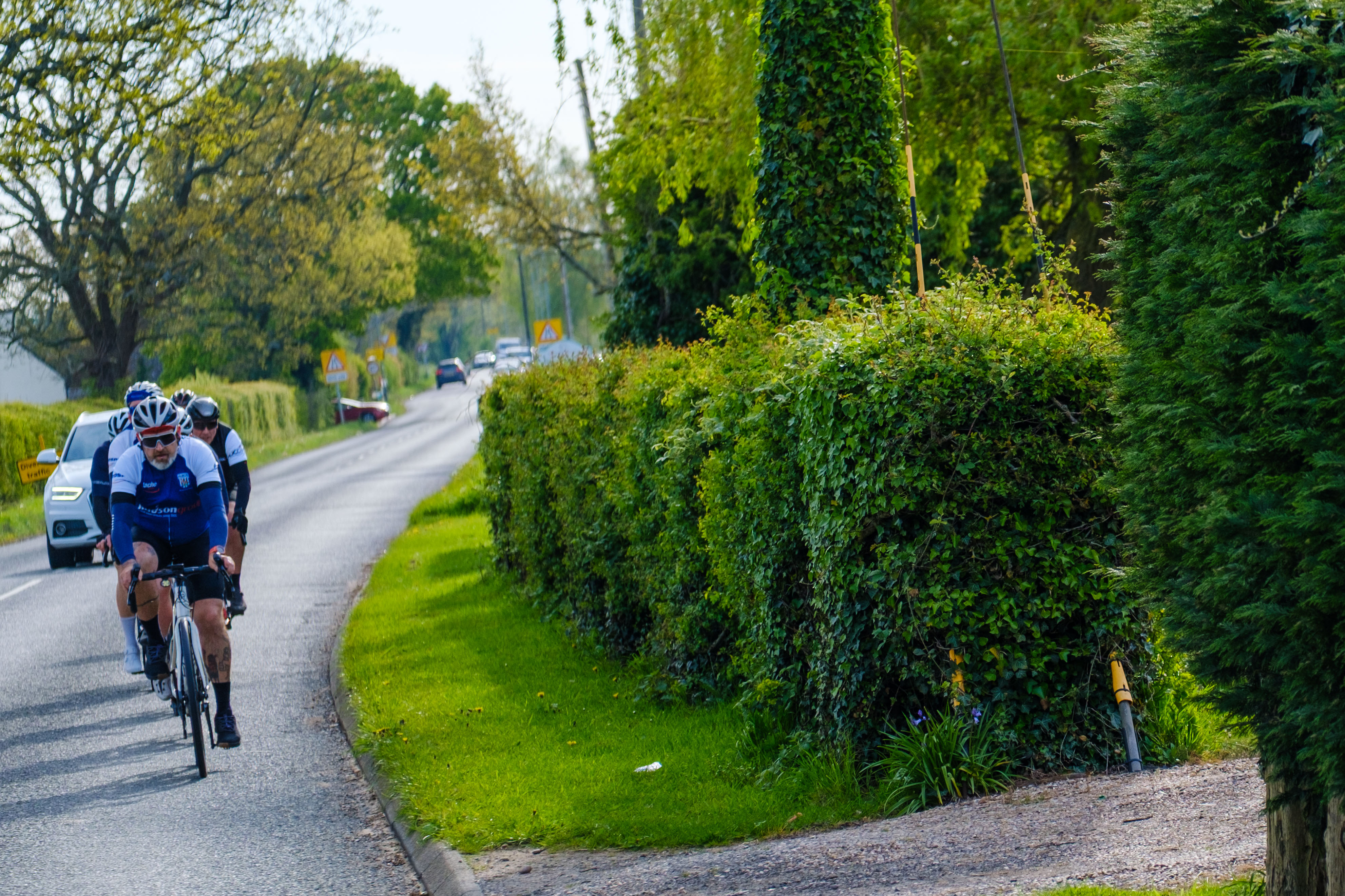 Cyclist taking a bend 