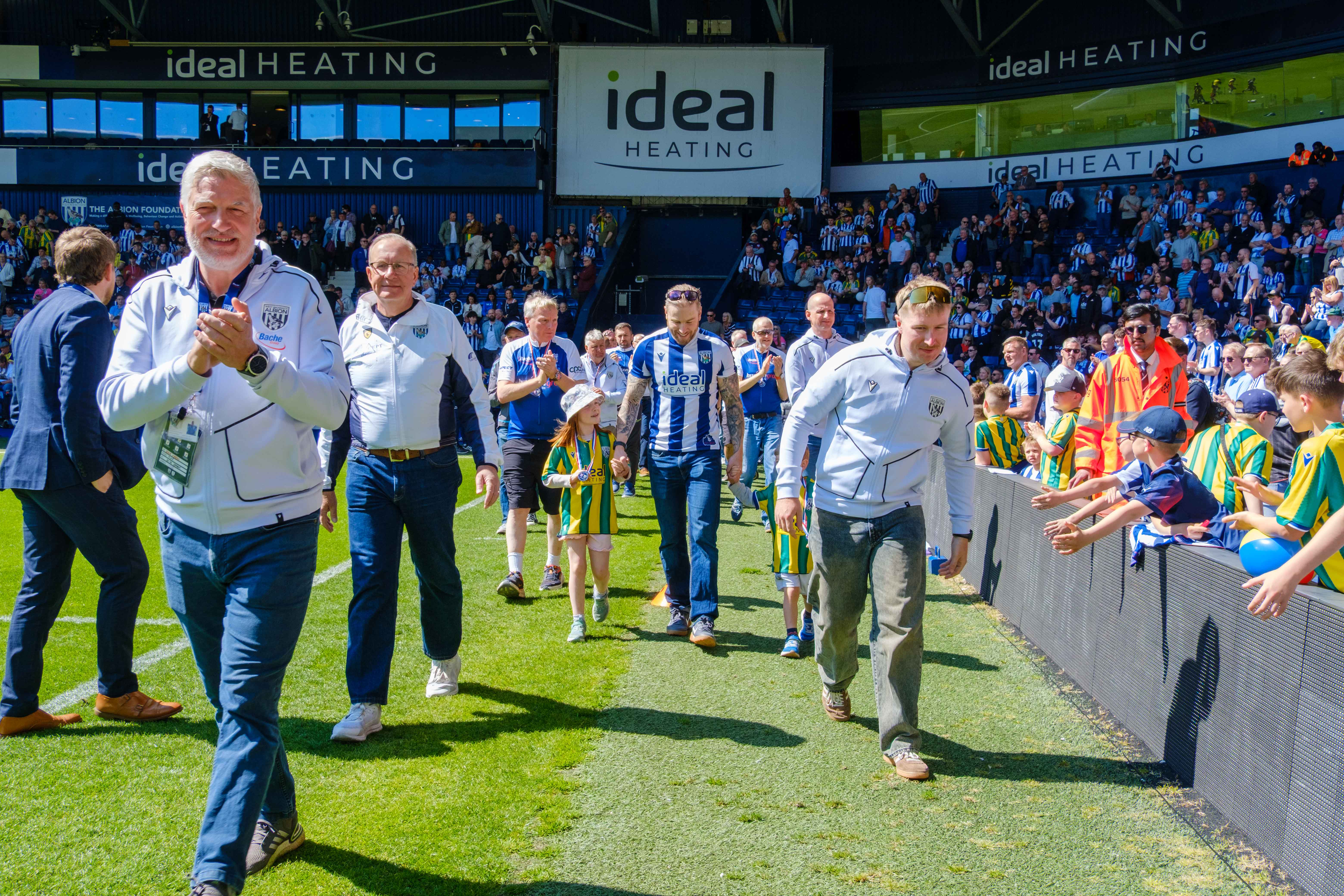 Cyclists doing our lap of honour.