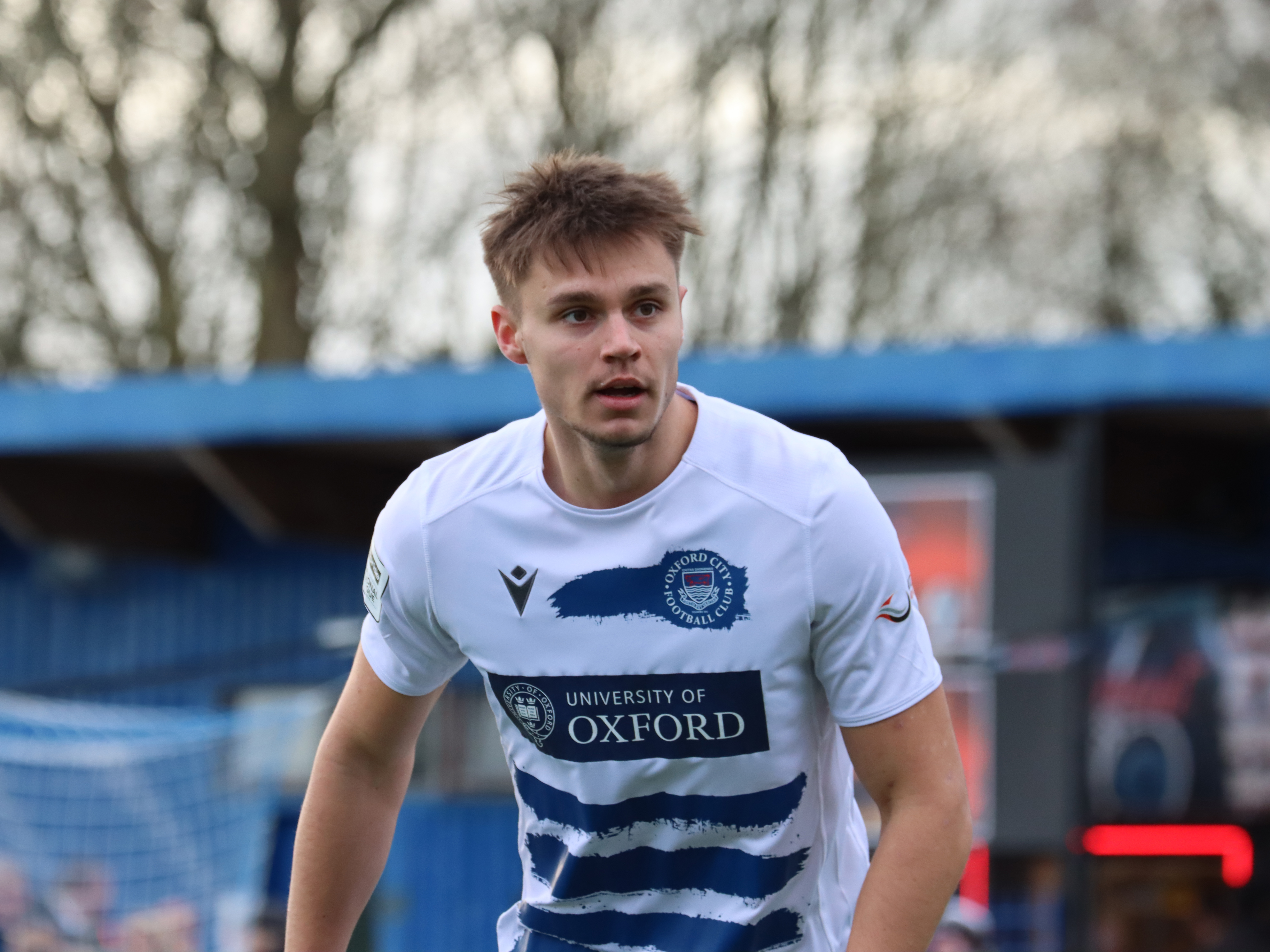 Evan Humphries in action for Oxford City