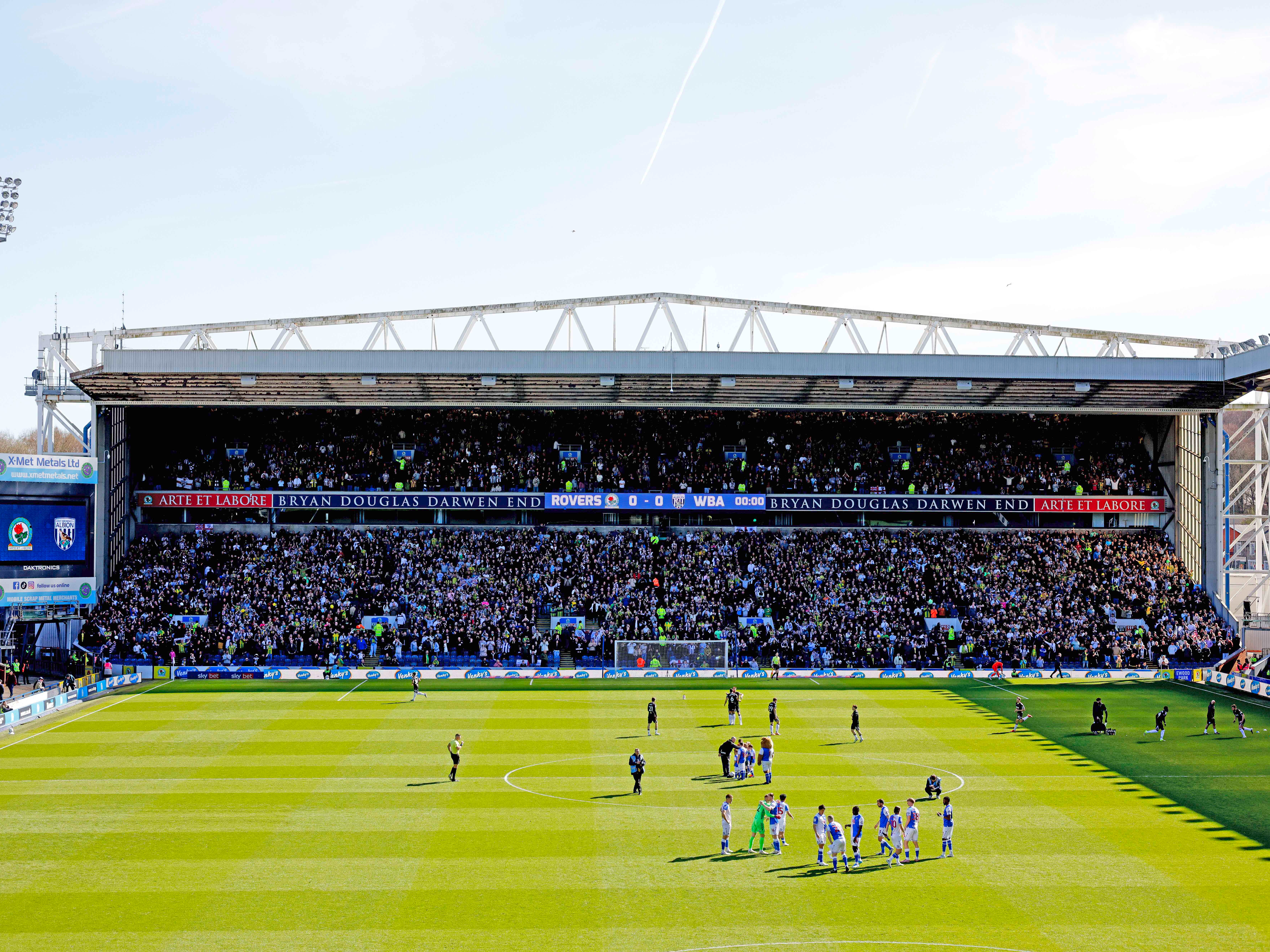 The full away end at Ewood Park