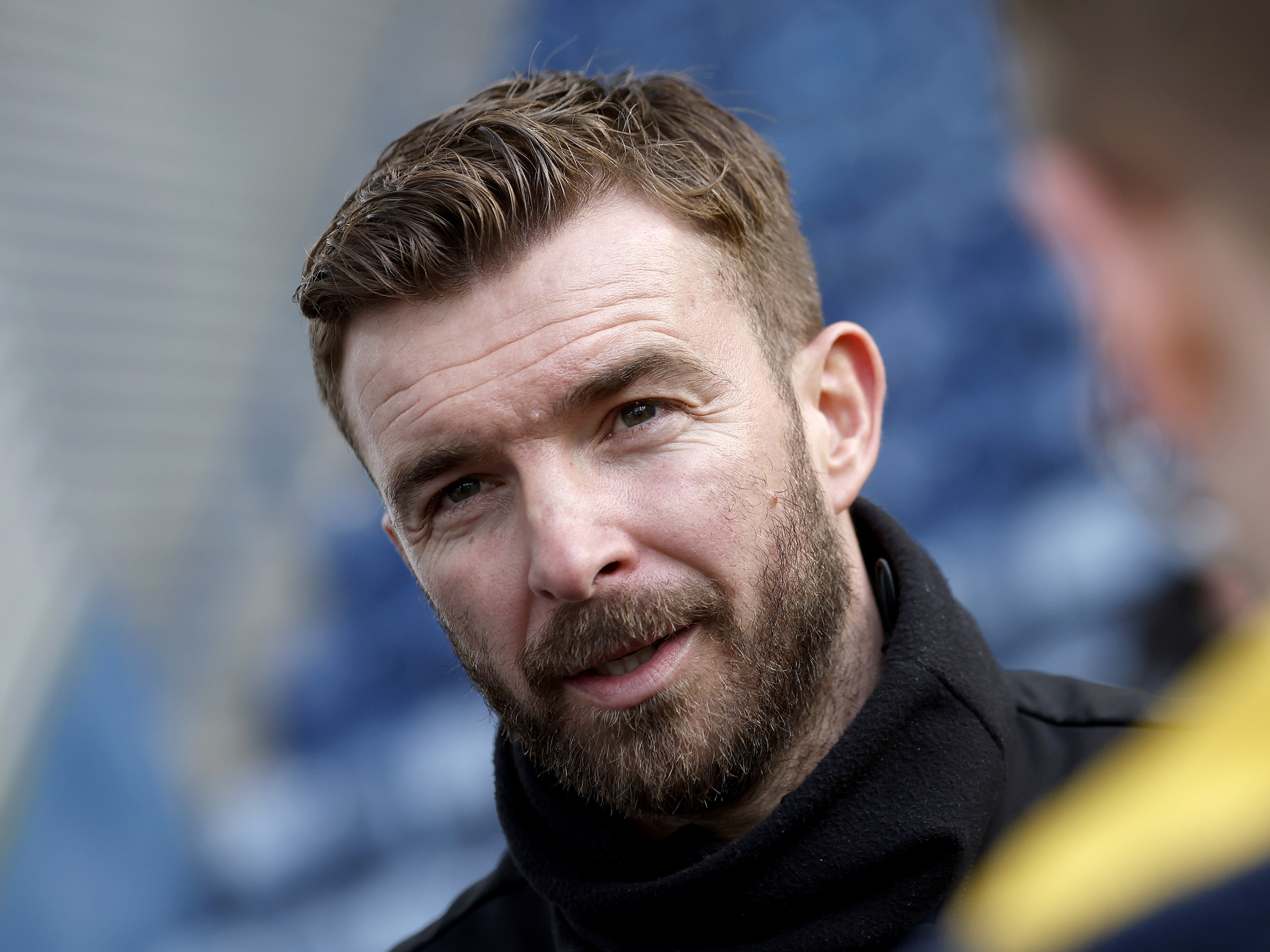 A close up of James Morrison's face