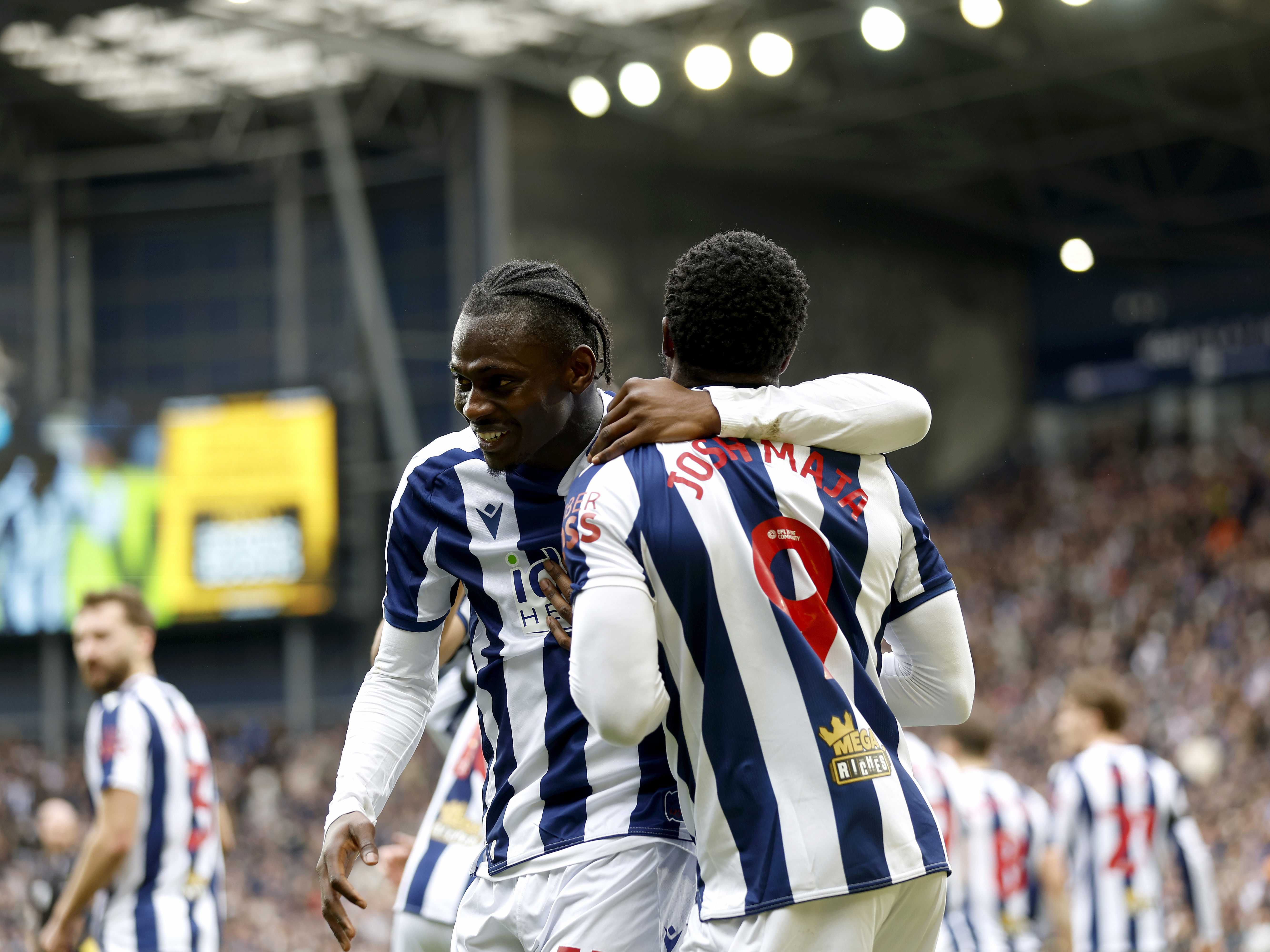 An image of Josh Maja celebrating his goal against Wrexham