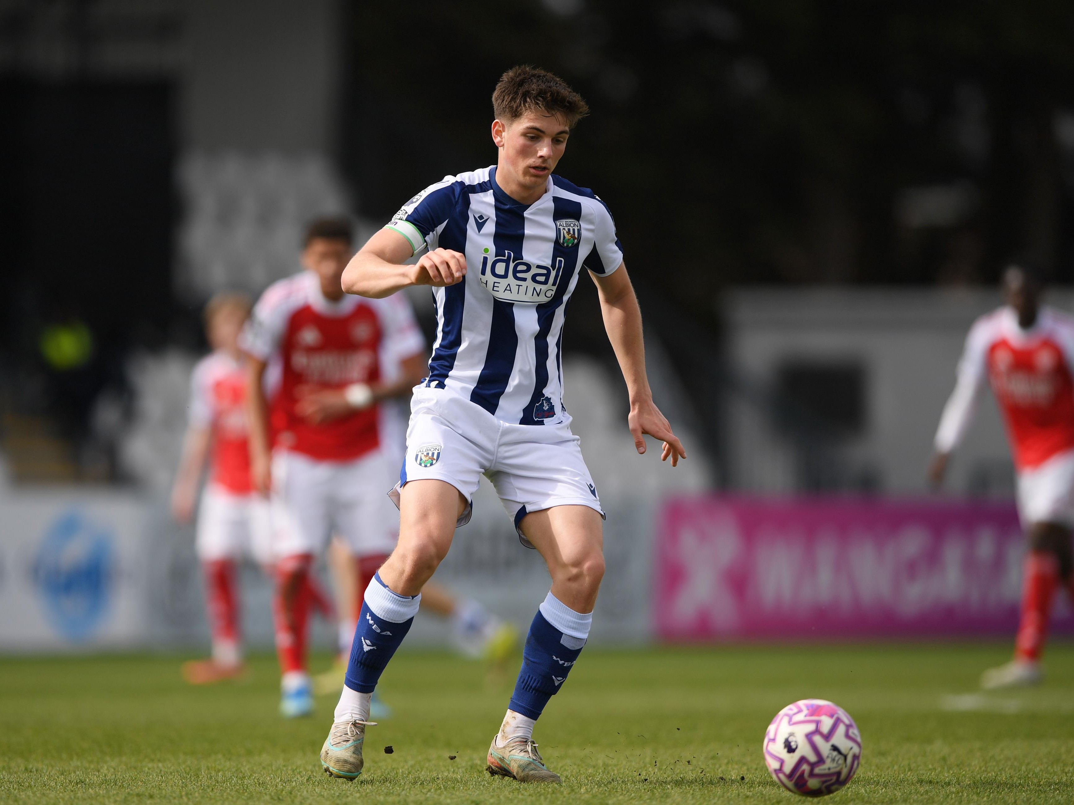A photo of Albion youngster Charlie Blackshields in PL2 action against Arsenal