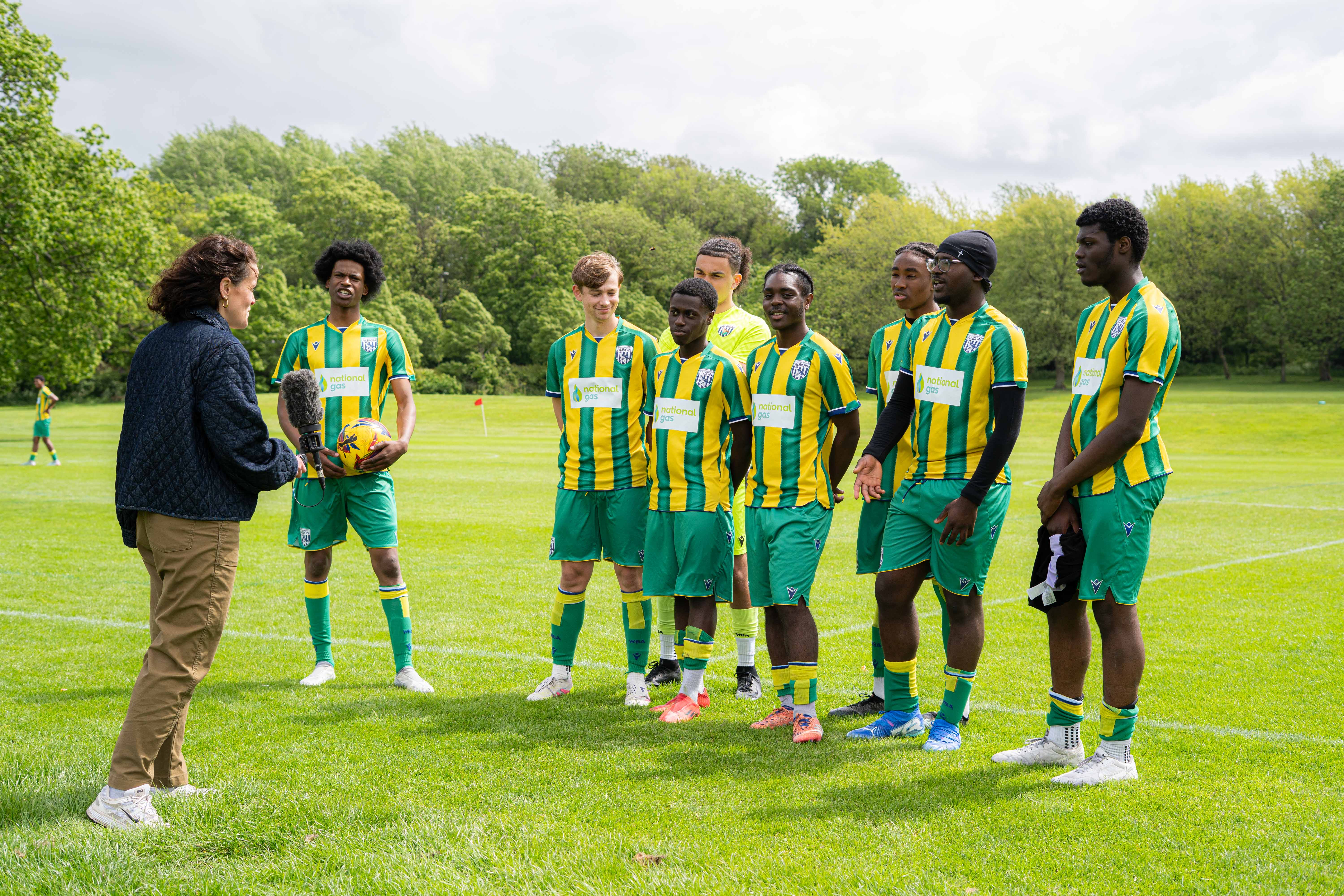 Post-16 team being interviewed by Sky News presenter.