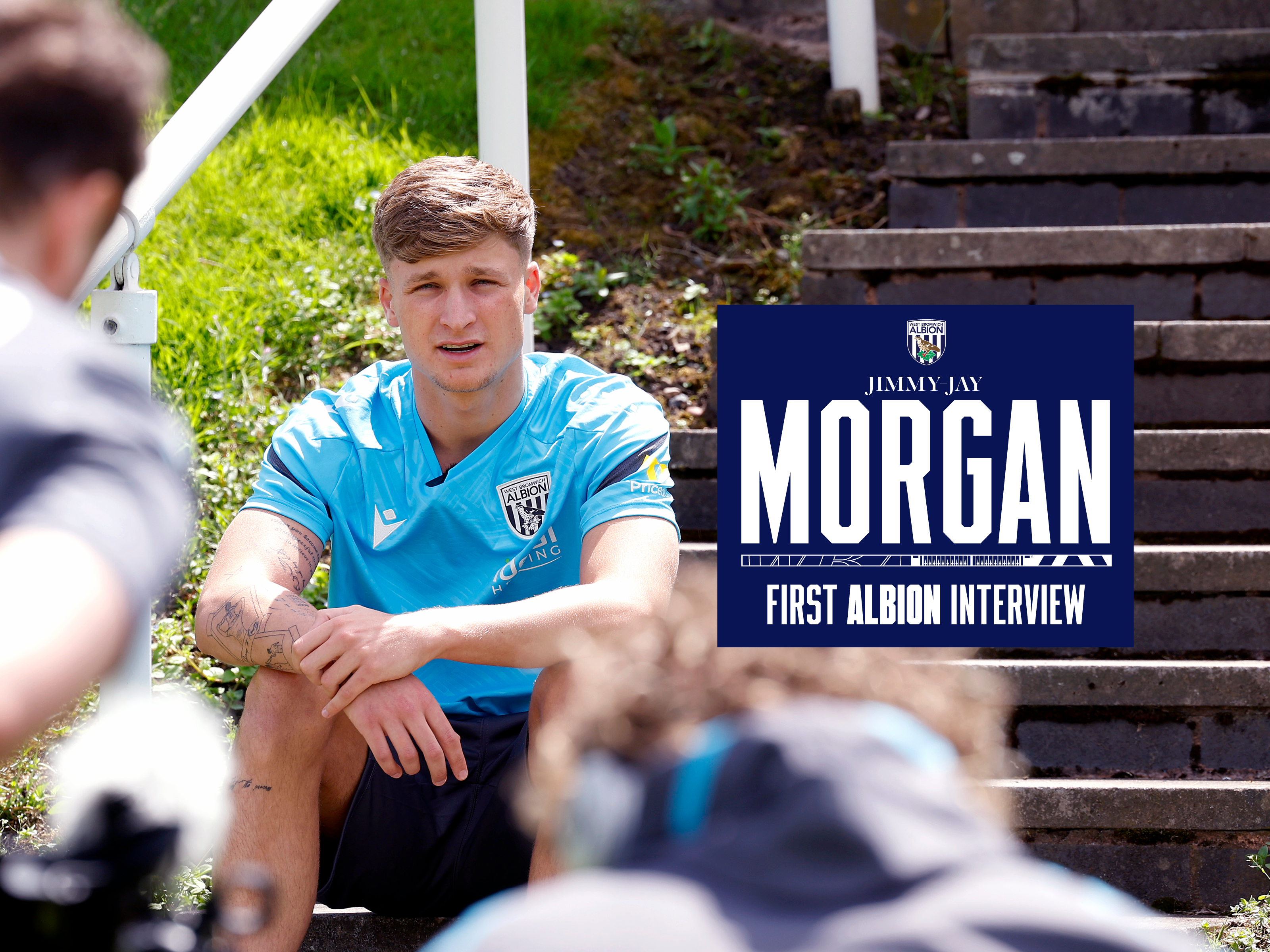 A first interview graphic showing new signing, Jimmy-Jay Morgan