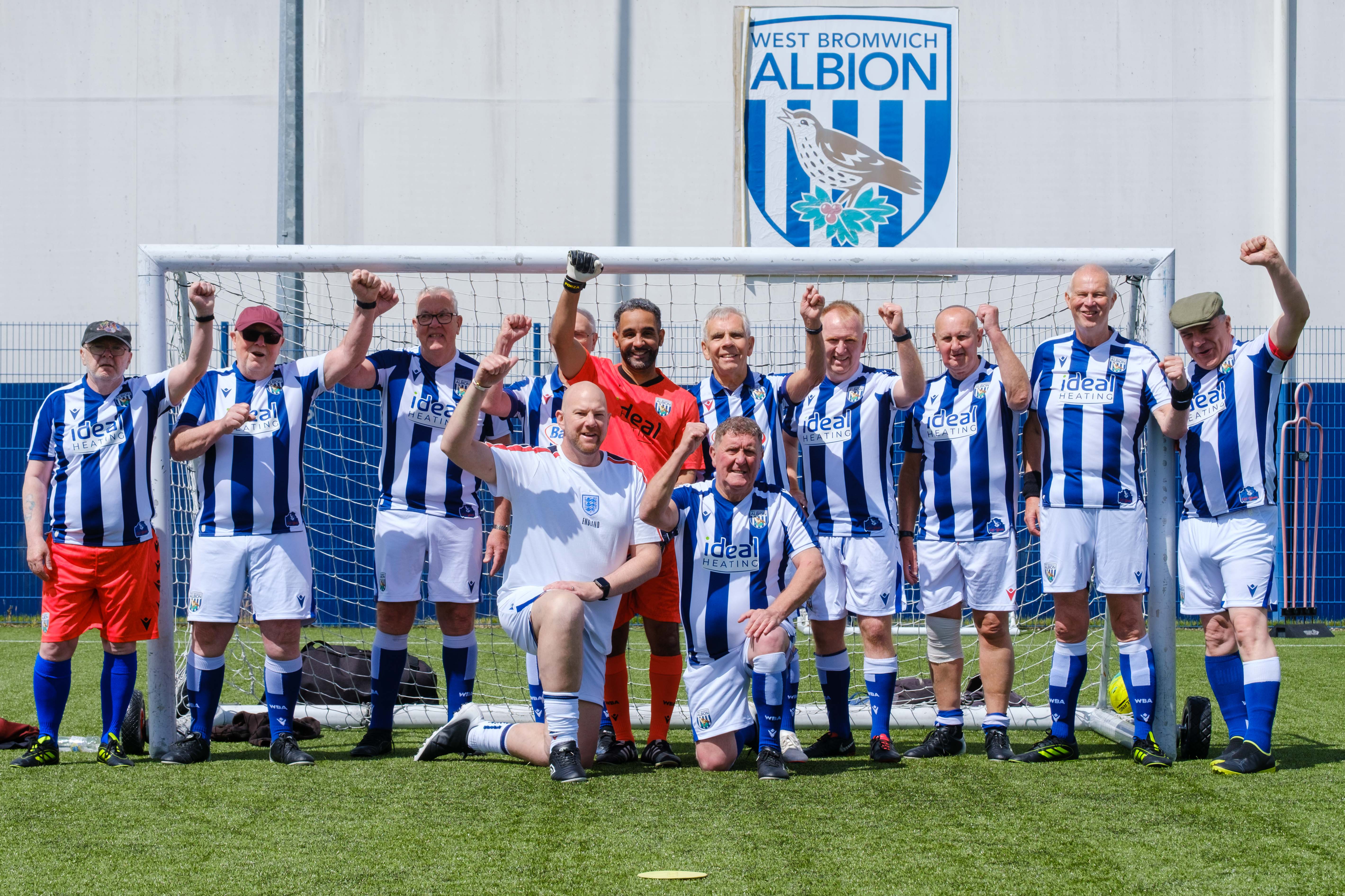Cancer Kickers 1 team photo in front of the goal.