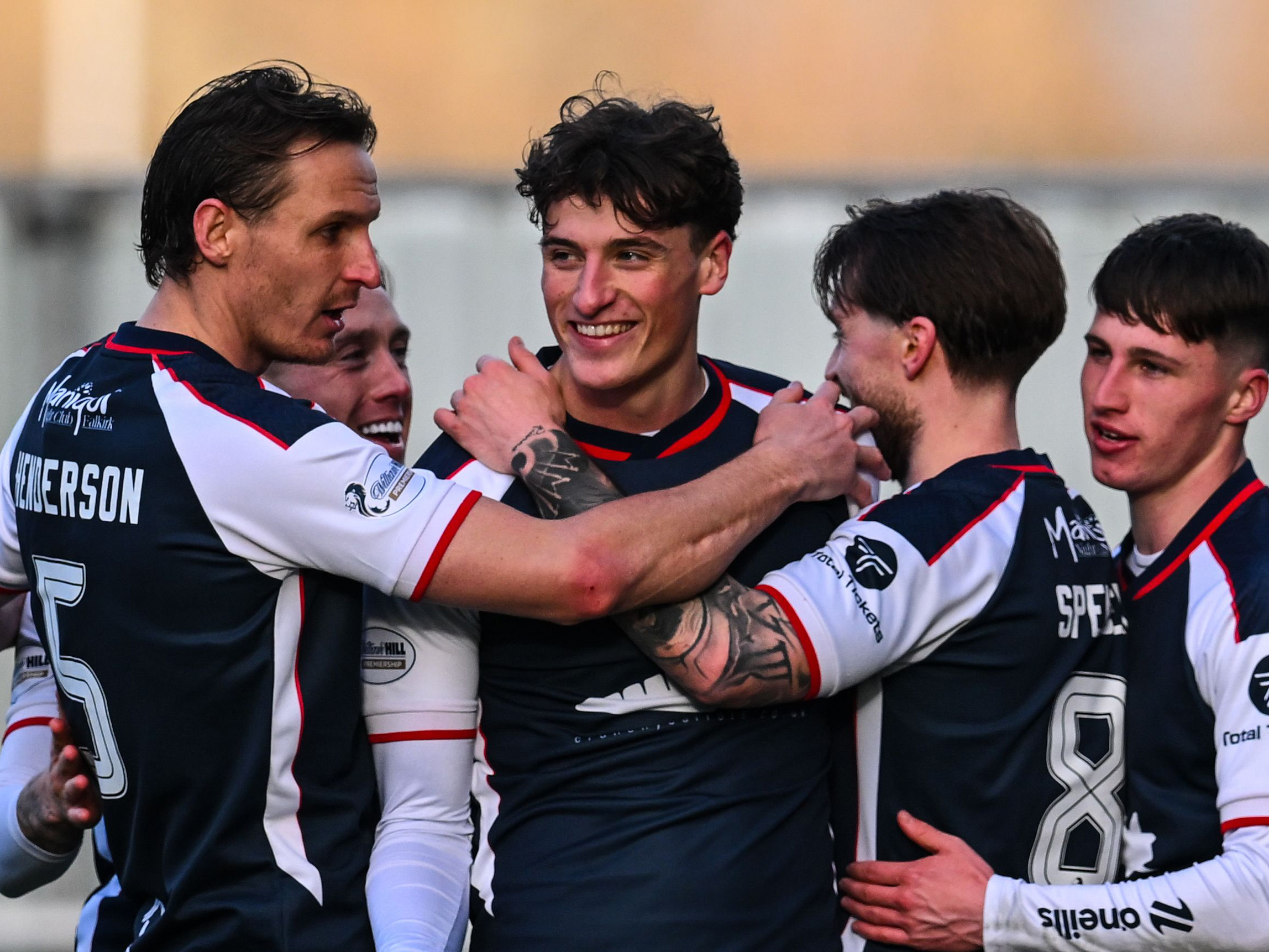 A photo of new Albion striker Barney Stewart playing for former team Falkirk