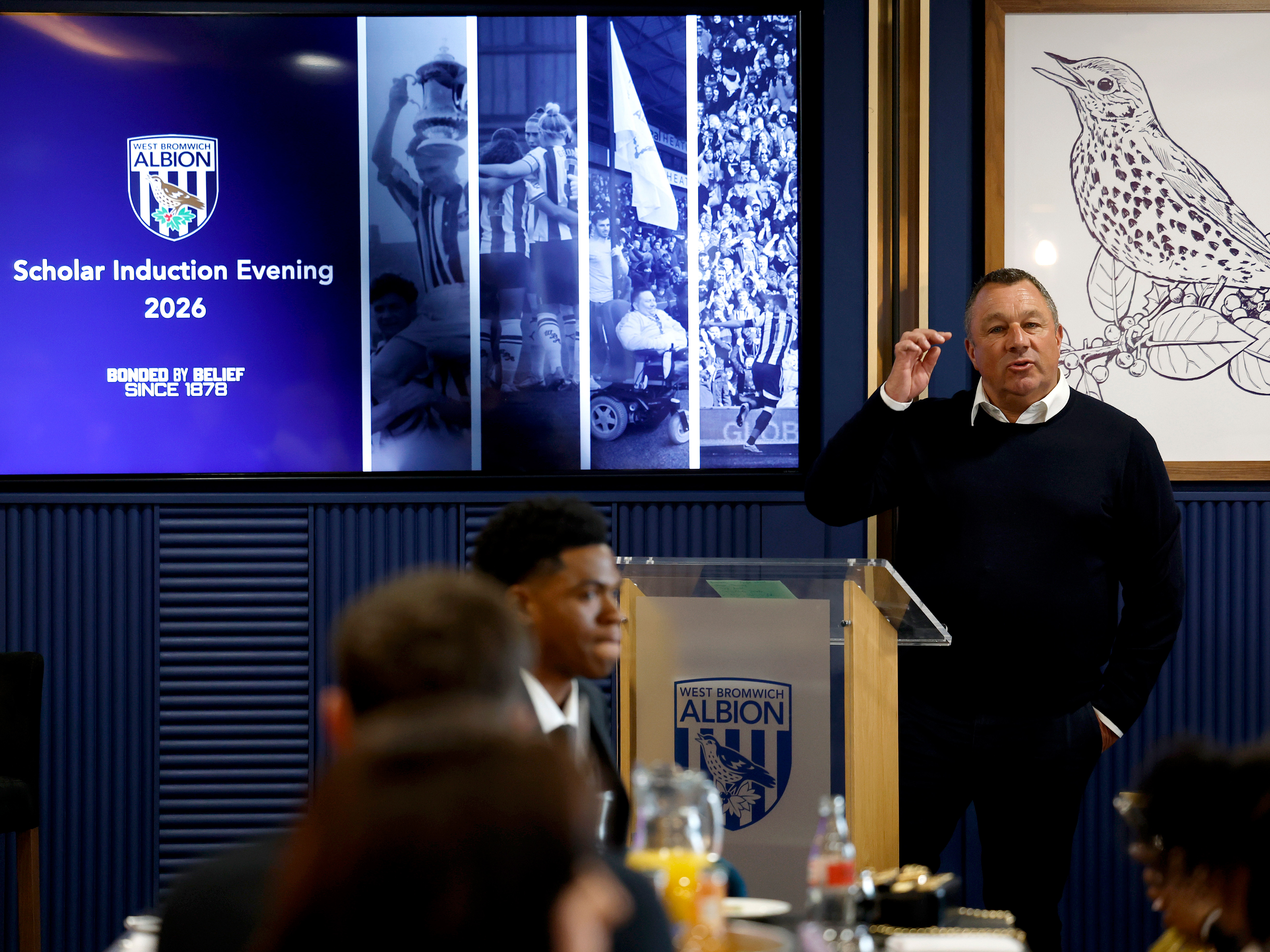 A photo of Academy Manager Richard Stevens at the 2026/27 scholars induction evening