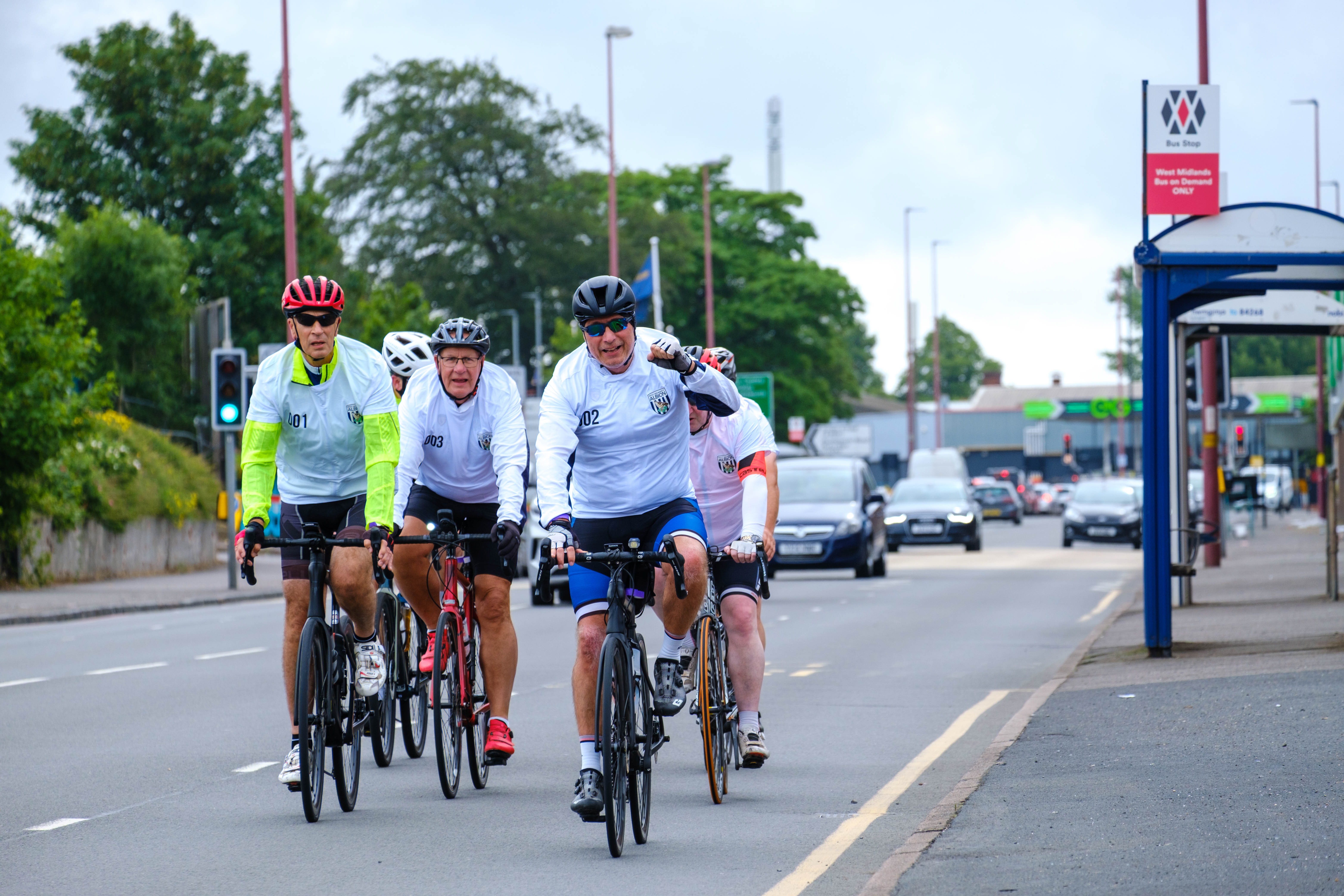 Cyclist on the Birmingham Rd heading towards The Hawthorns.