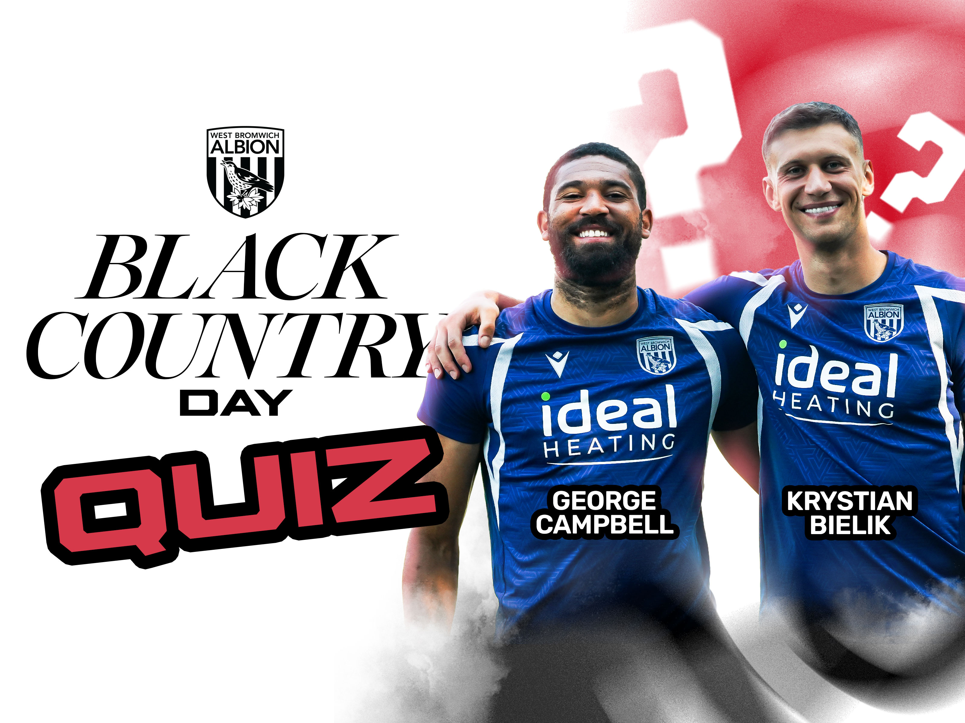 Black Country Day quiz graphic with an image of George Campbell and Krystian Bielik on
