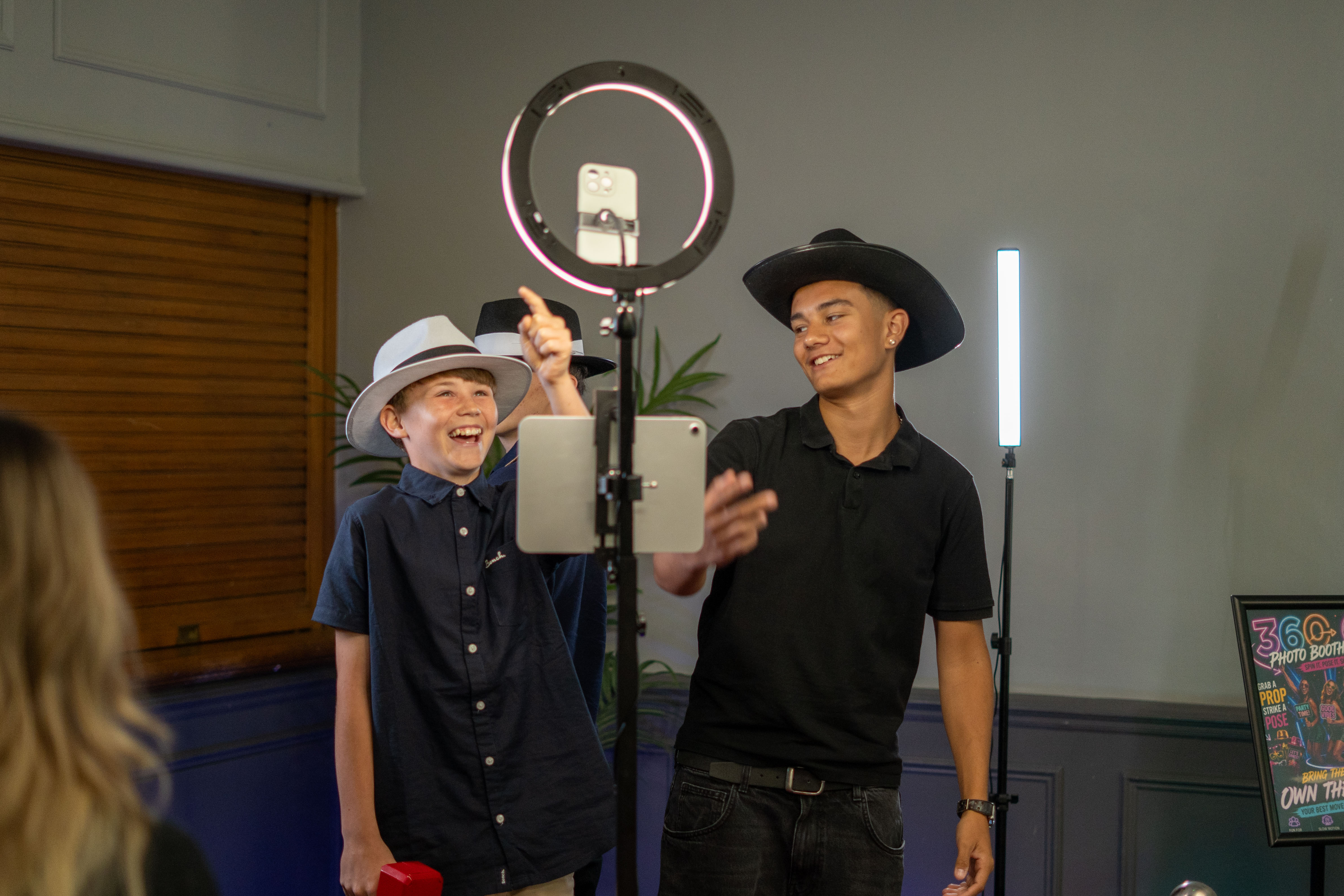 Participants using the 360 camera