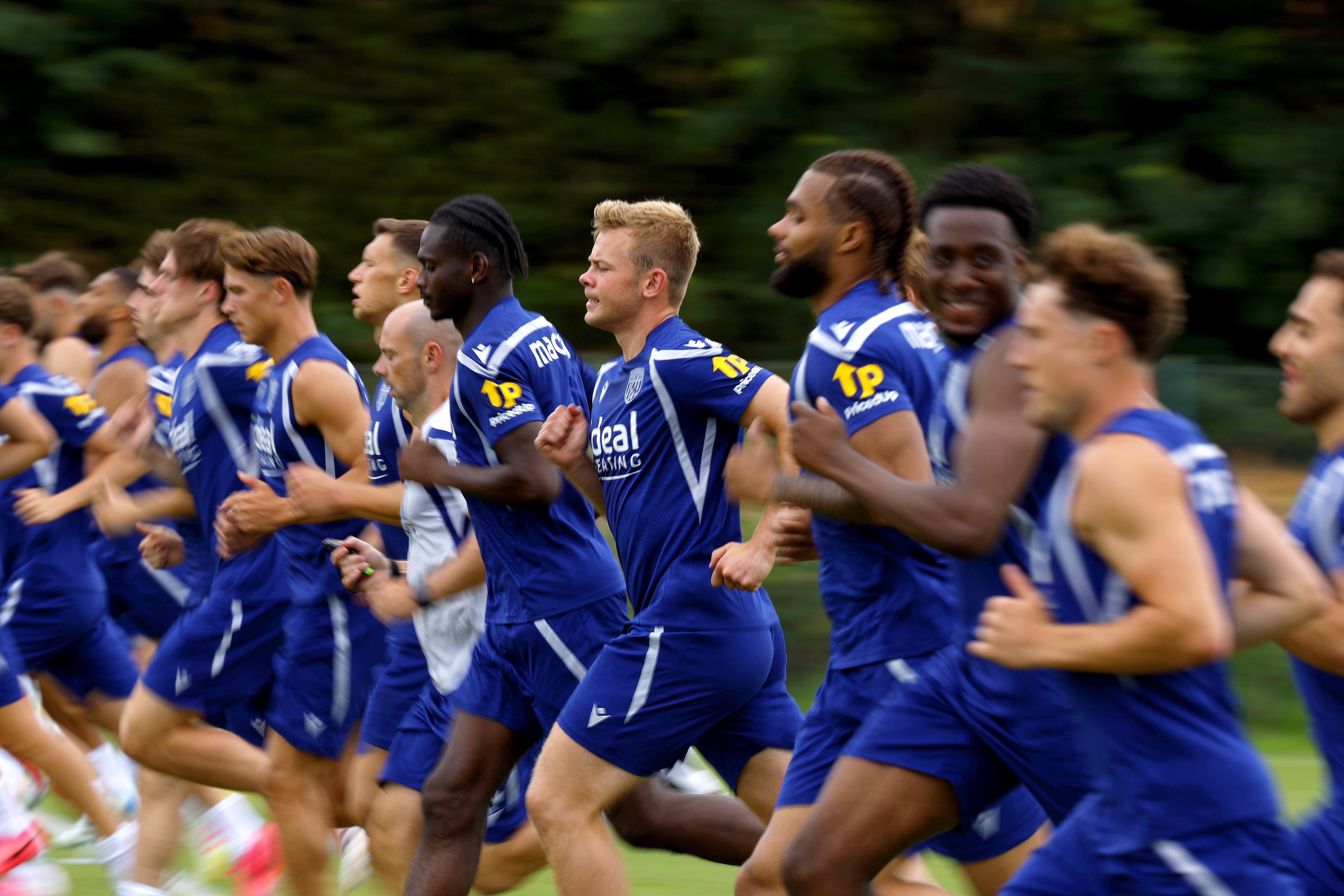 The lads running in Portugal