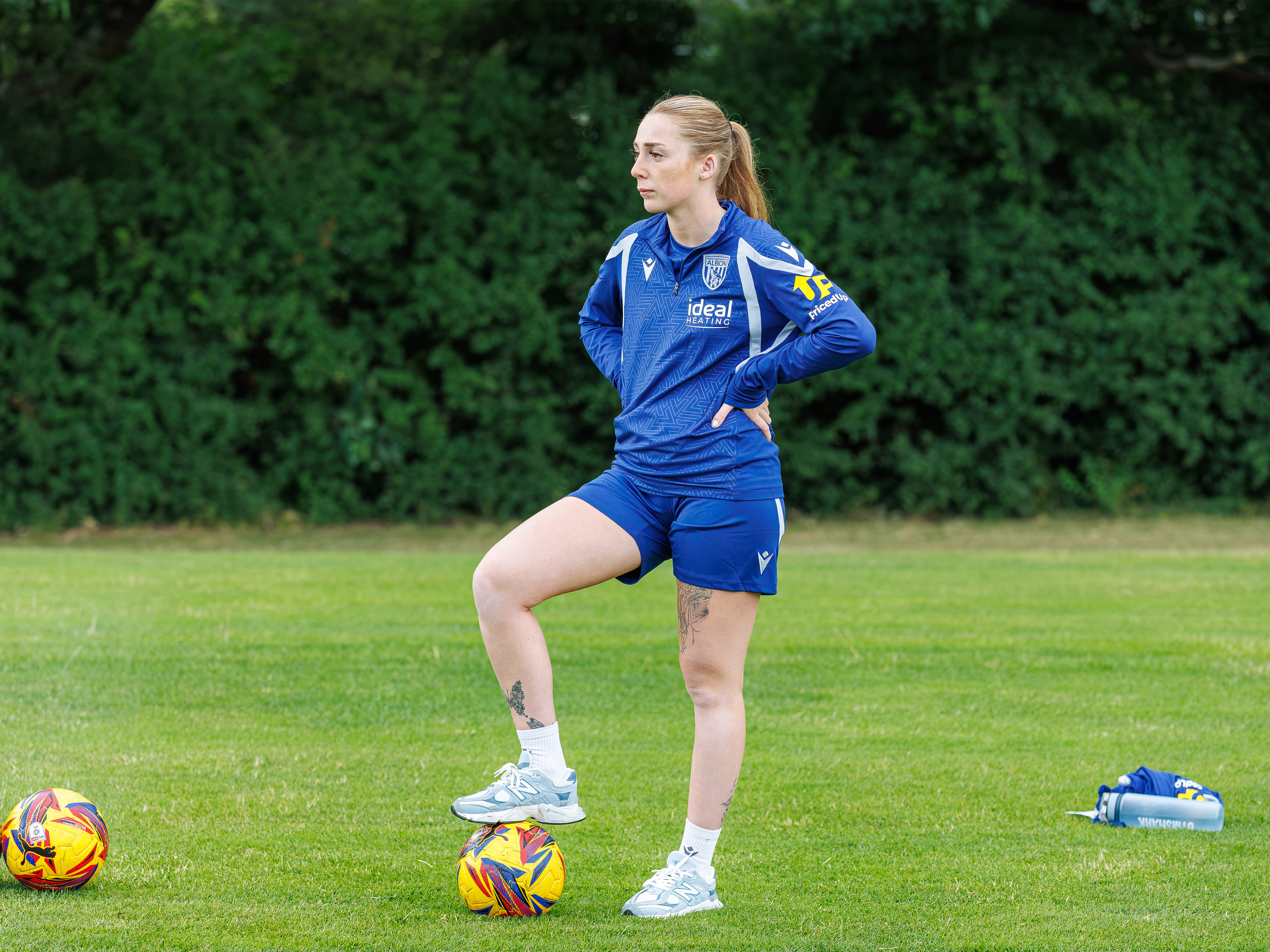 Harriet Grimshaw on the training pitch.