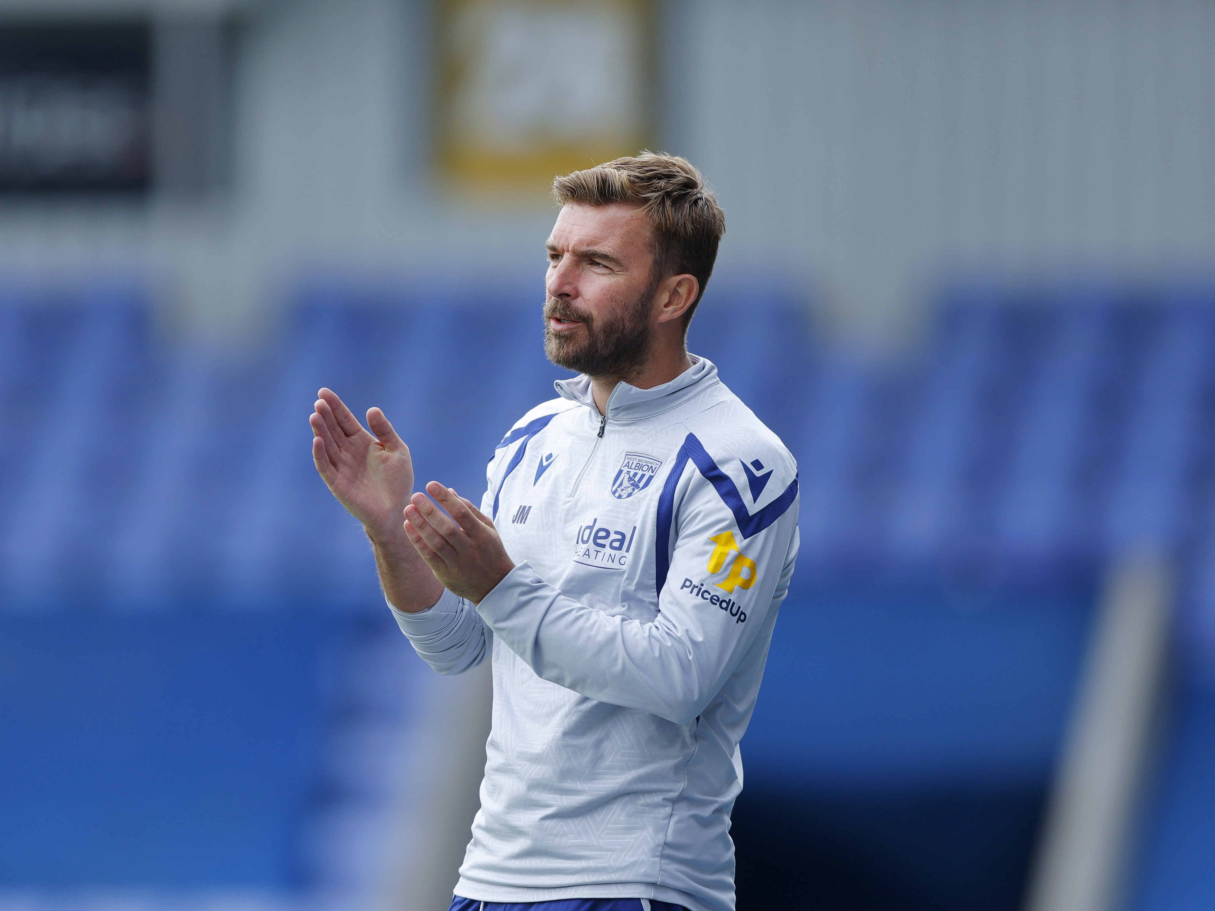 An image of James Morrison on the touchline at Shrewsbury