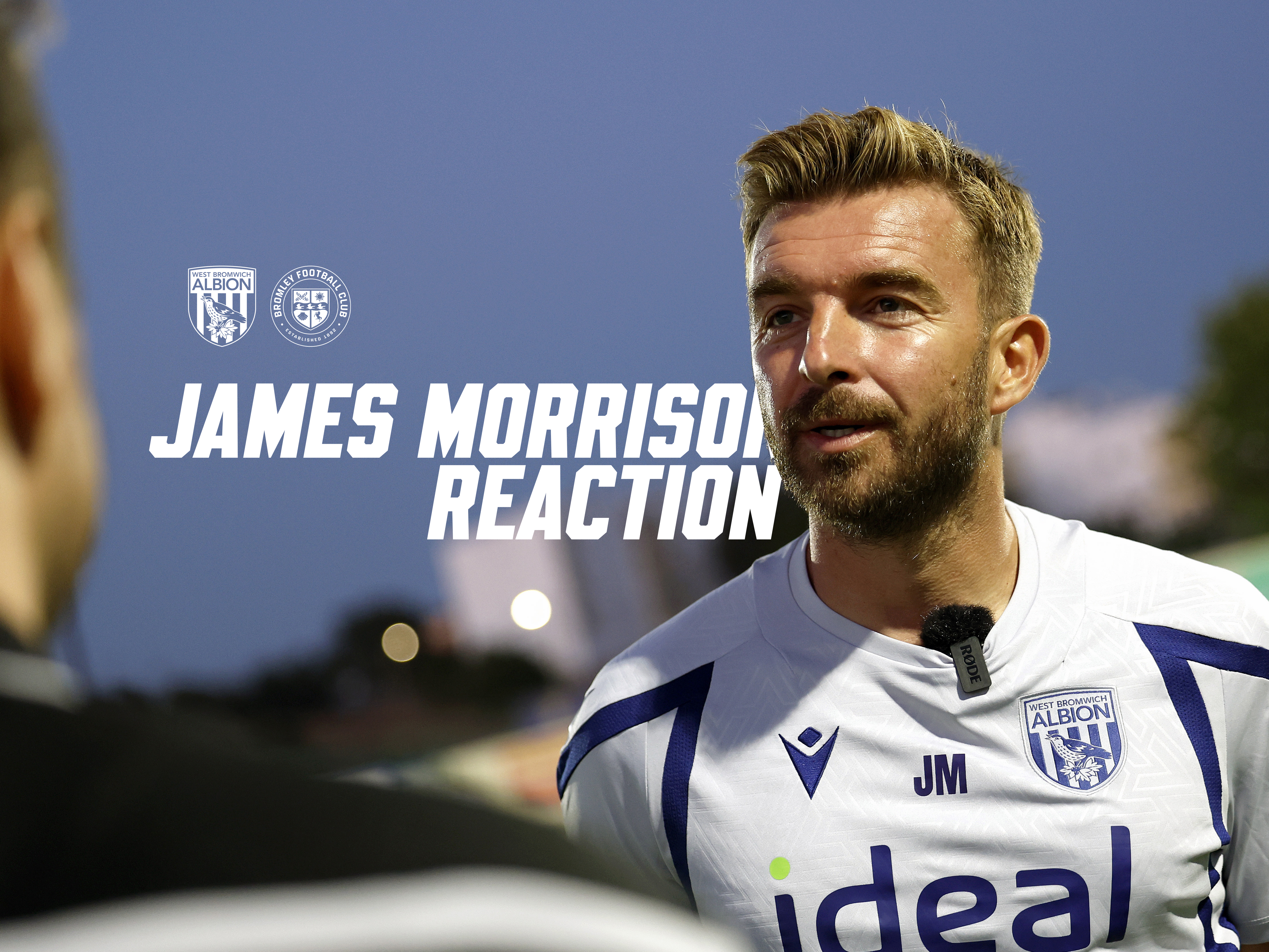 An image of James Morrison during his WBA TV interview after Albion's friendly against Bromley