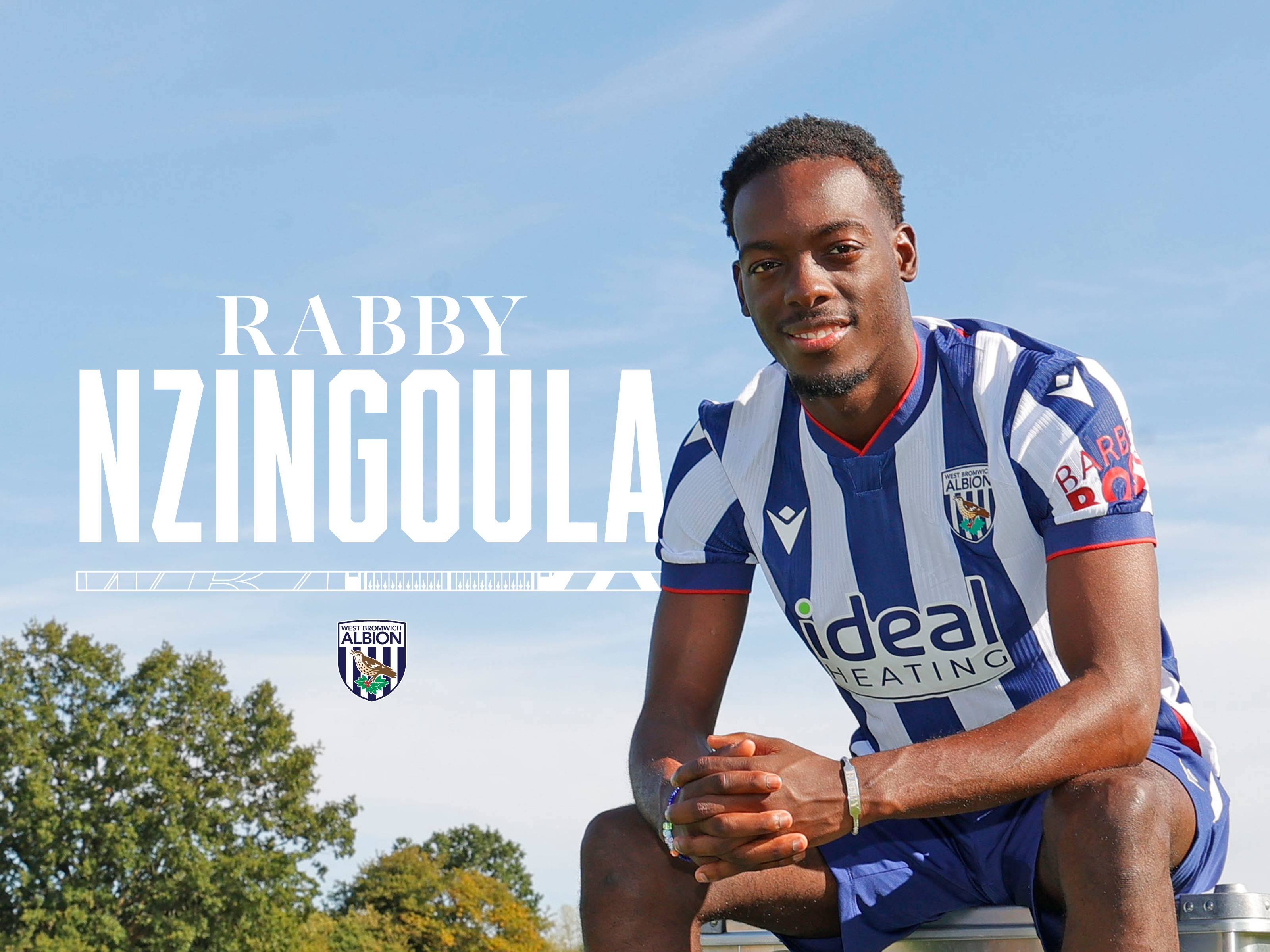 A signing graphic for new Albion midfielder Rabby Nzingoula