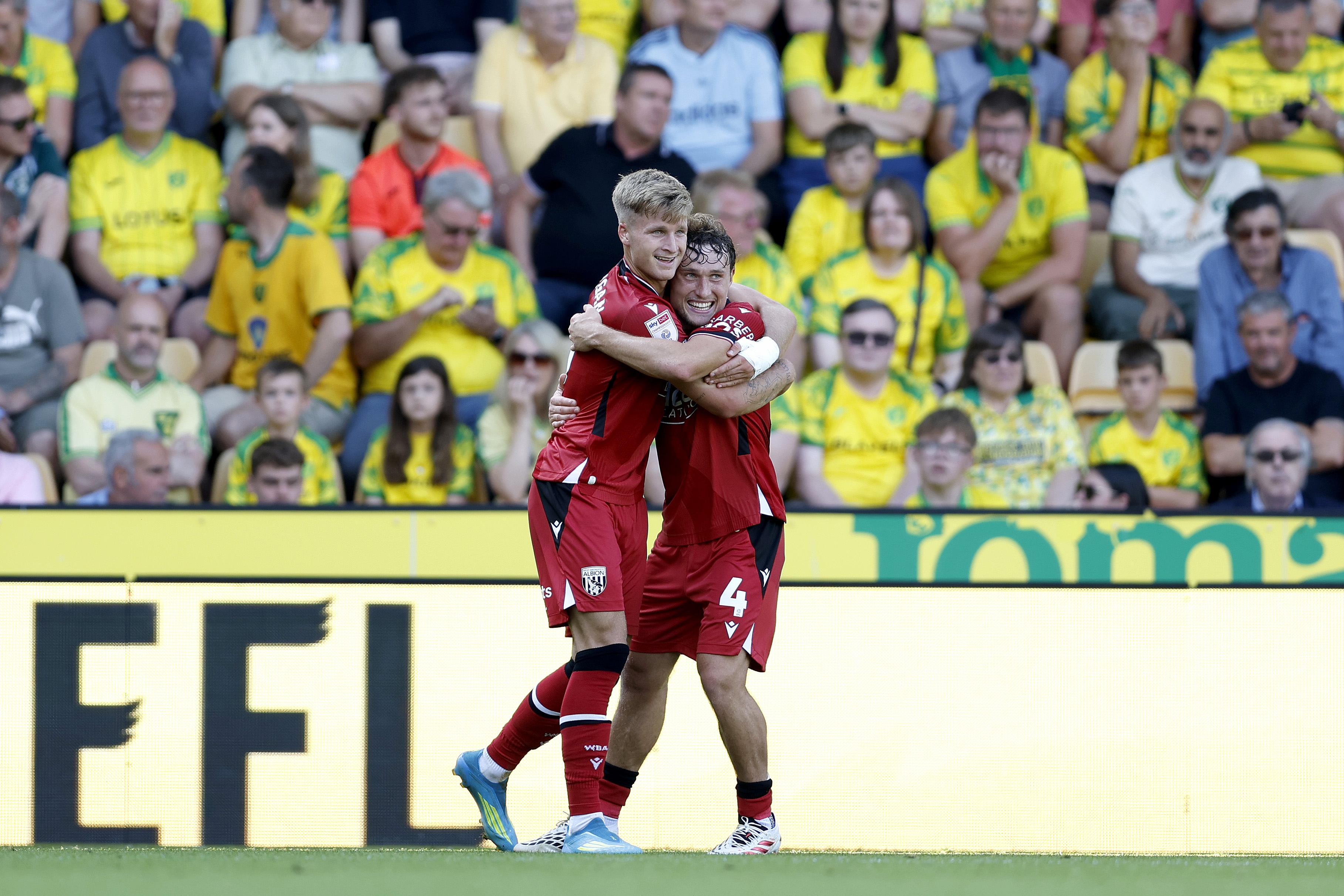 JJ Morgan celebrates his goal against Norwich