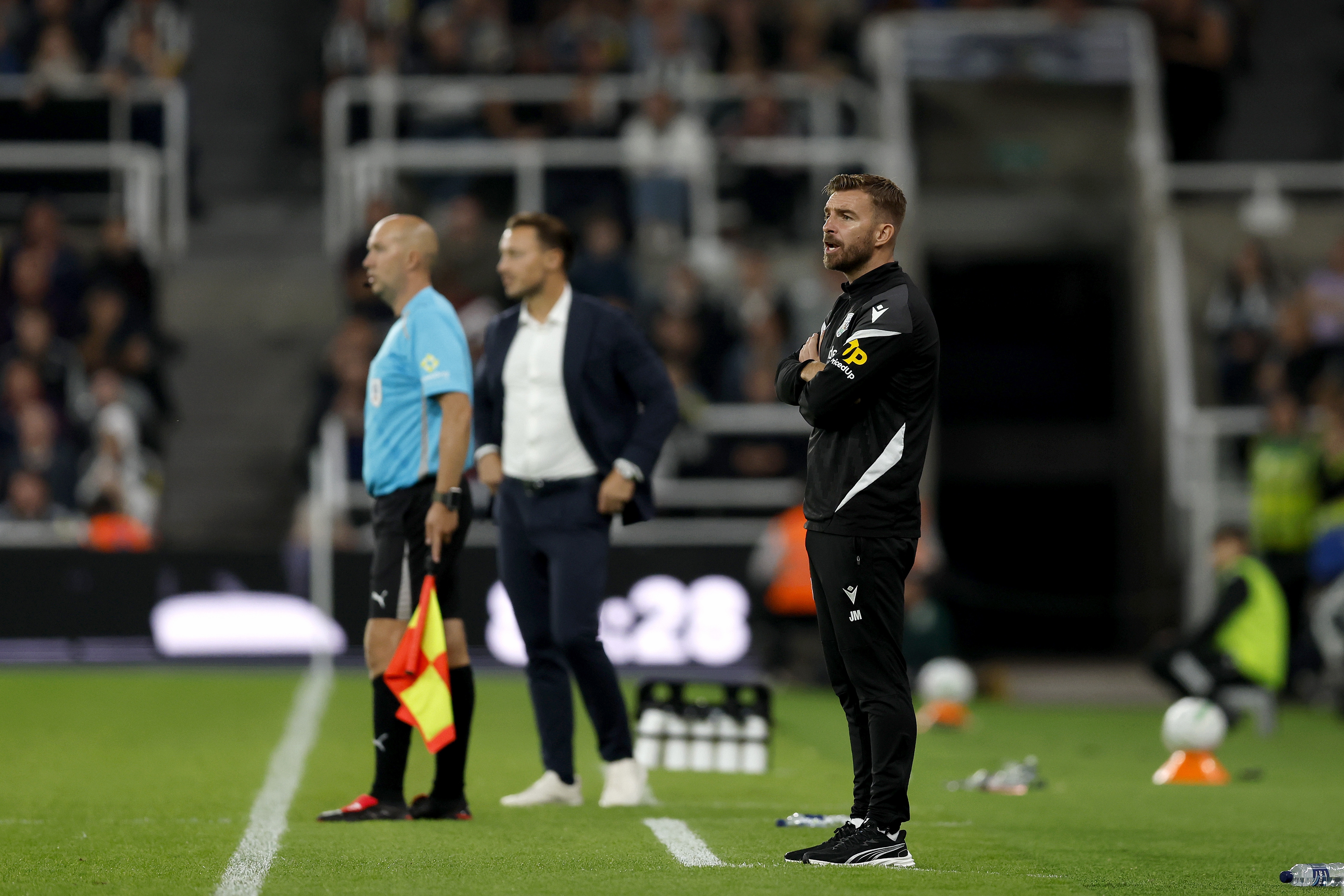 James Morrison in the dugout at Newcastle 