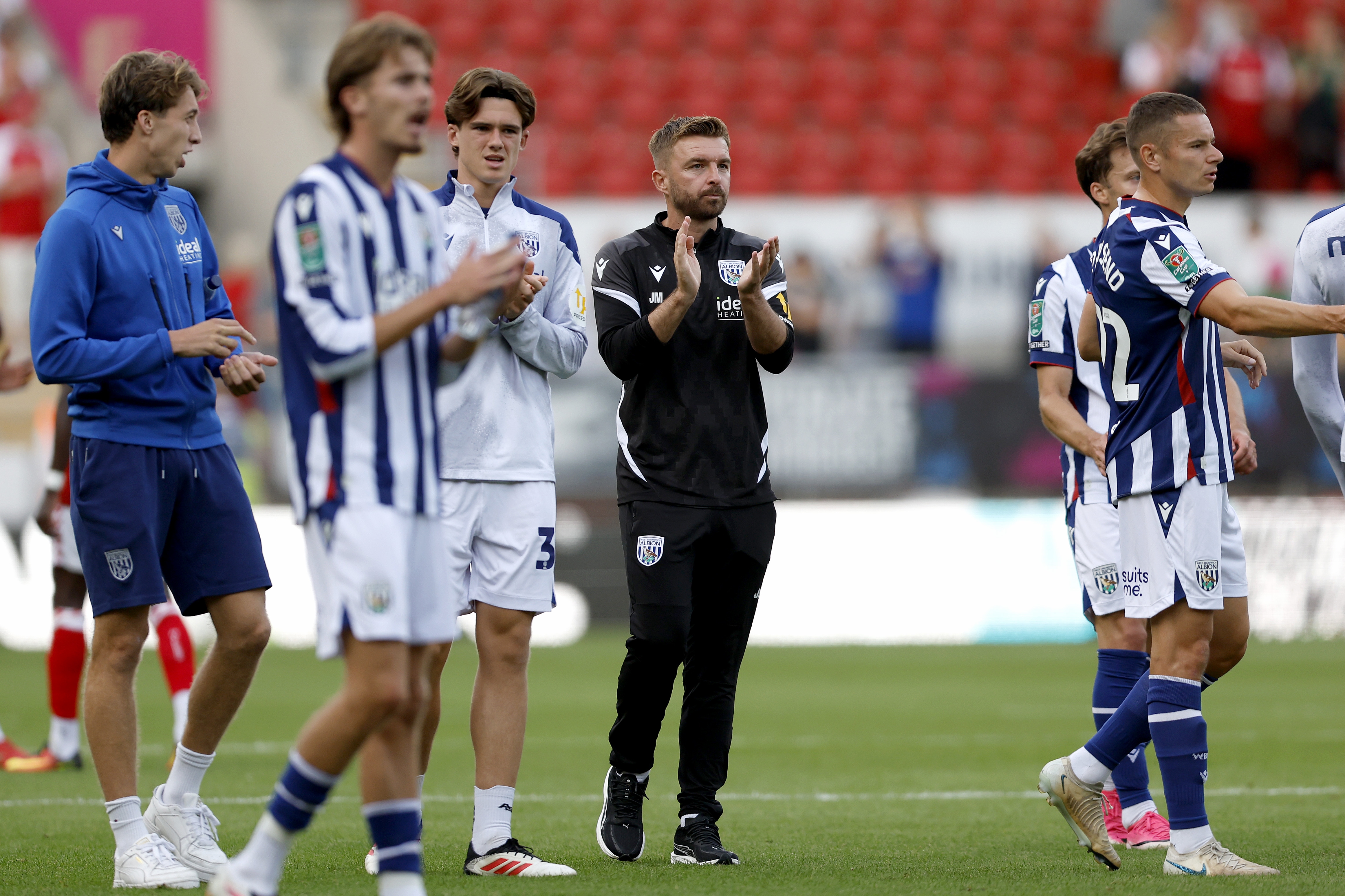 James Morrison applauding WBA fans at Rotherham 