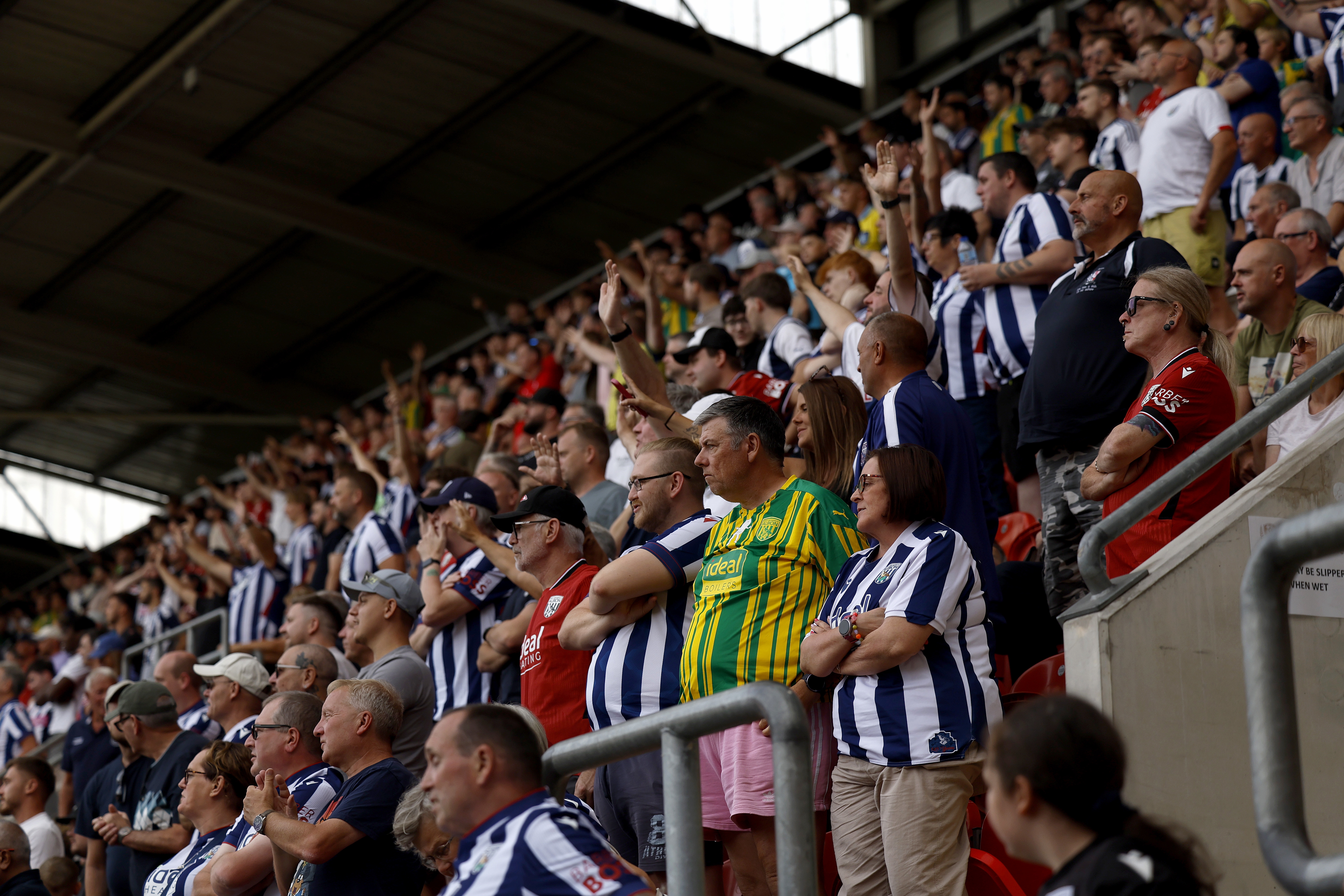 WBA fans in the away stand at Rotherham 
