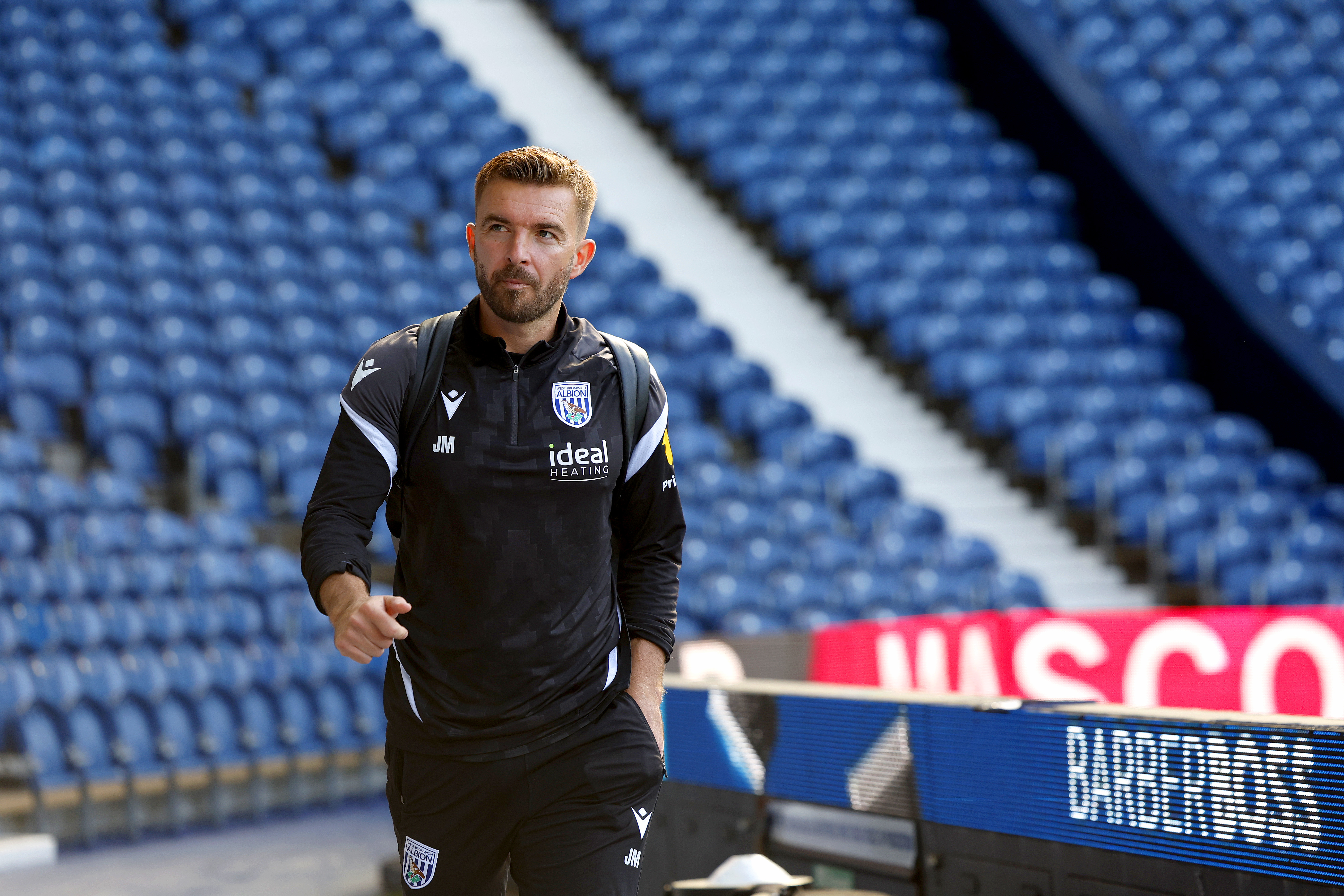 James Morrison arriving at The Hawthorns in a black WBA tracksuit 