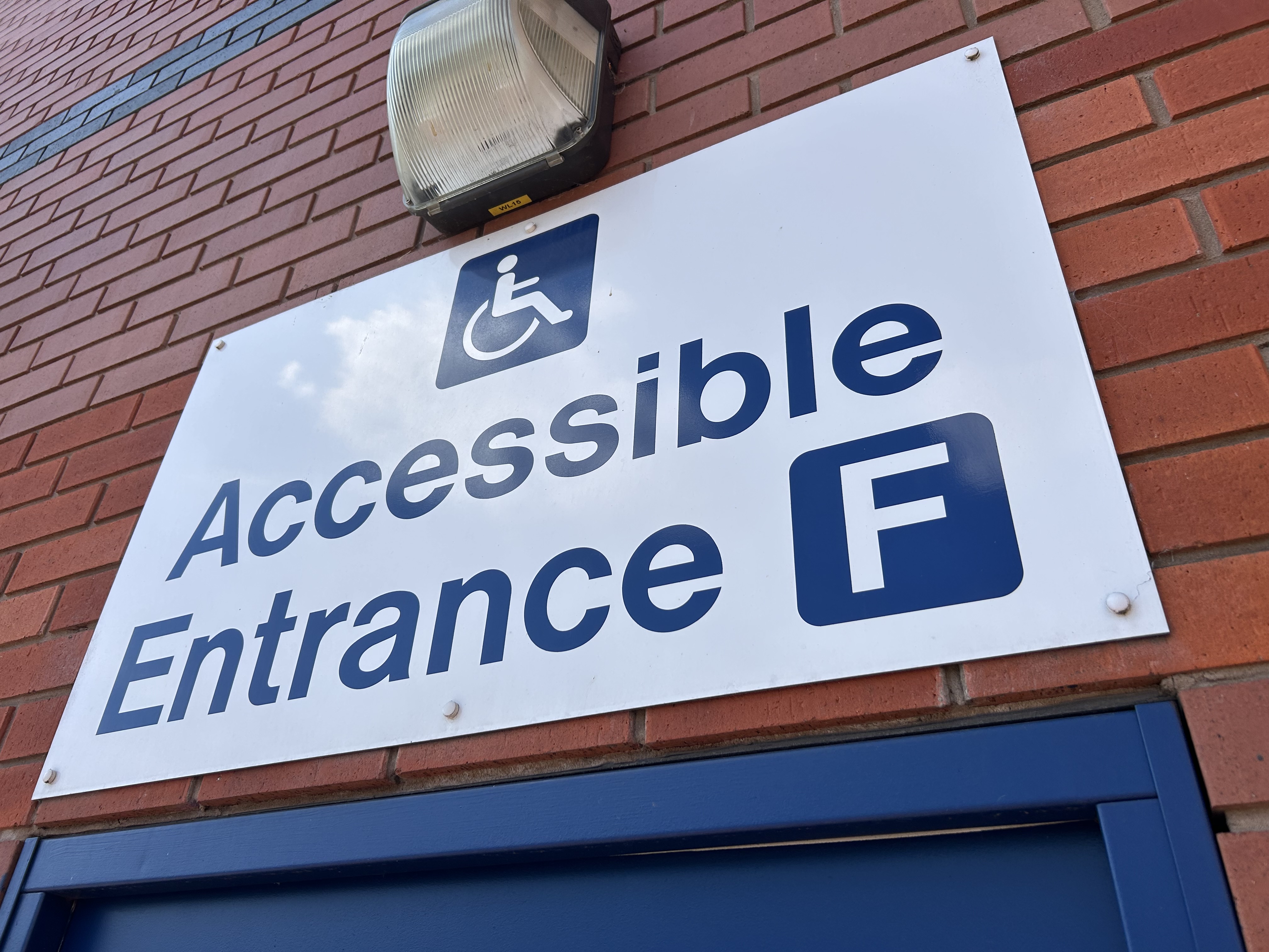 An accessible entrance at The Hawthorns.