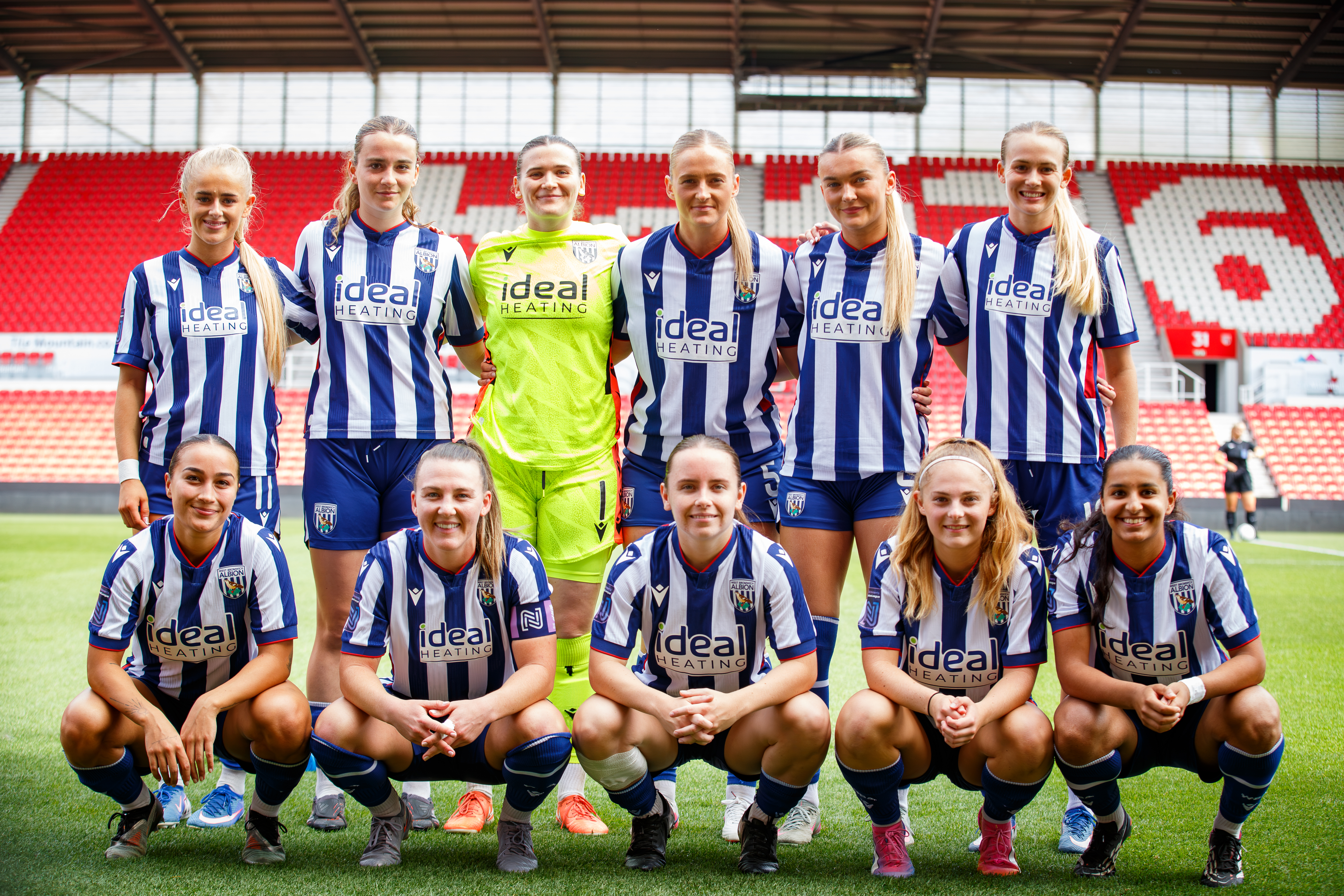 An Albion Women team photo at the bet365 Stadium.