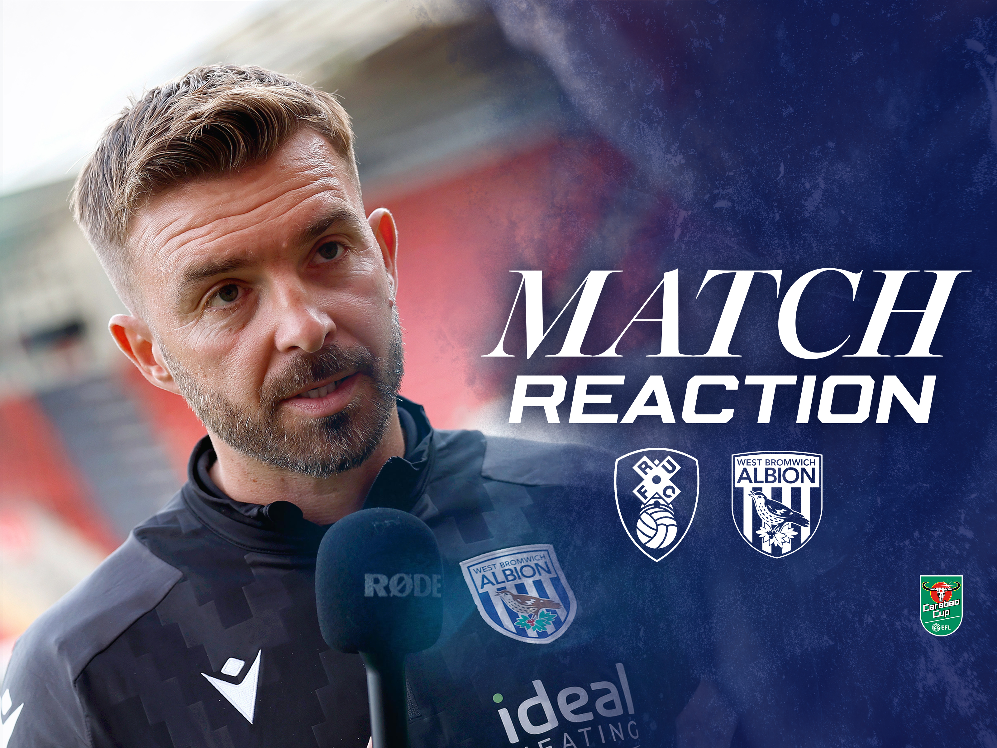 James Morrison reaction graphic with an image of him being interviewed at Rotherham
