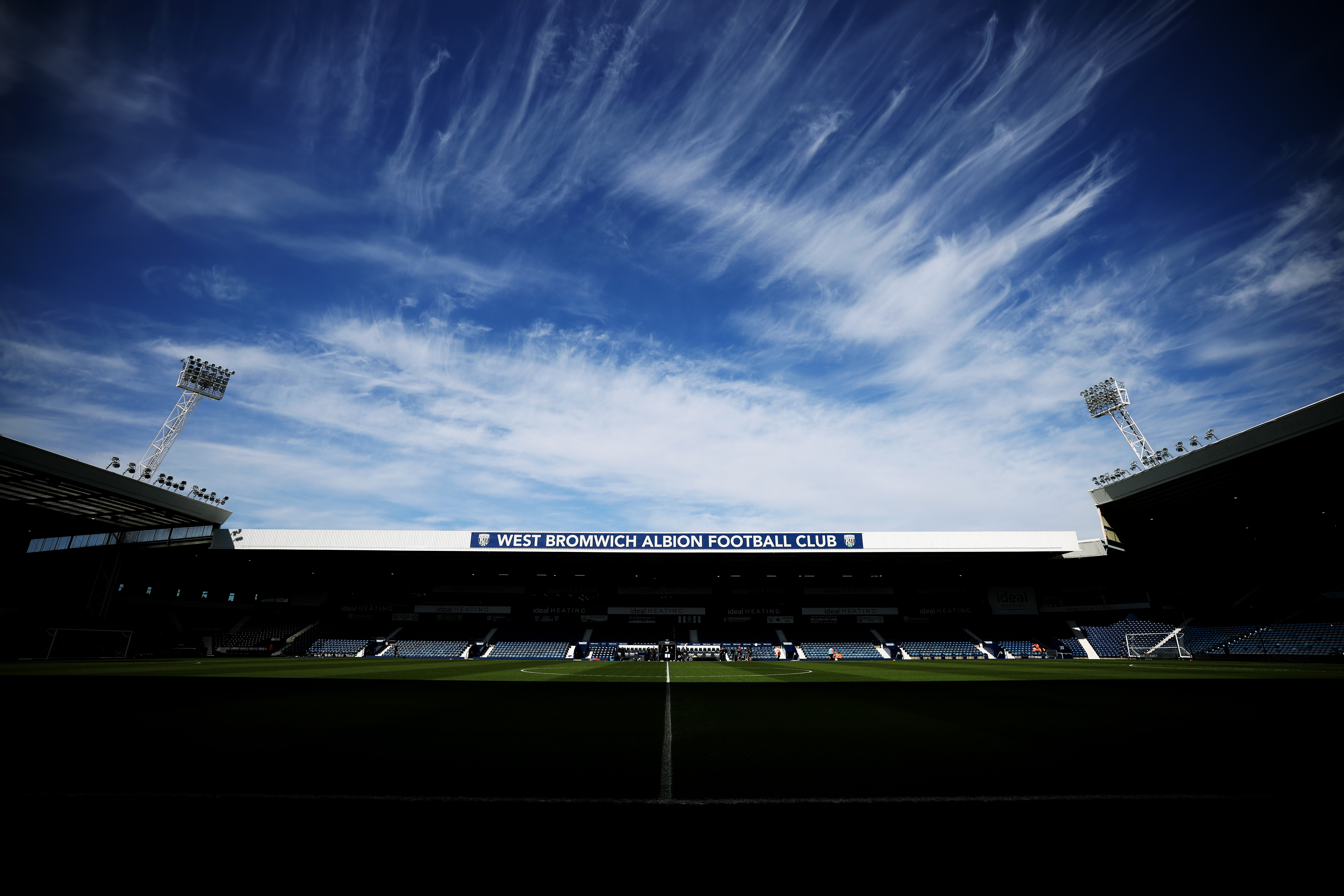 A general view of The Hawthorns, looking directly at the West Stand