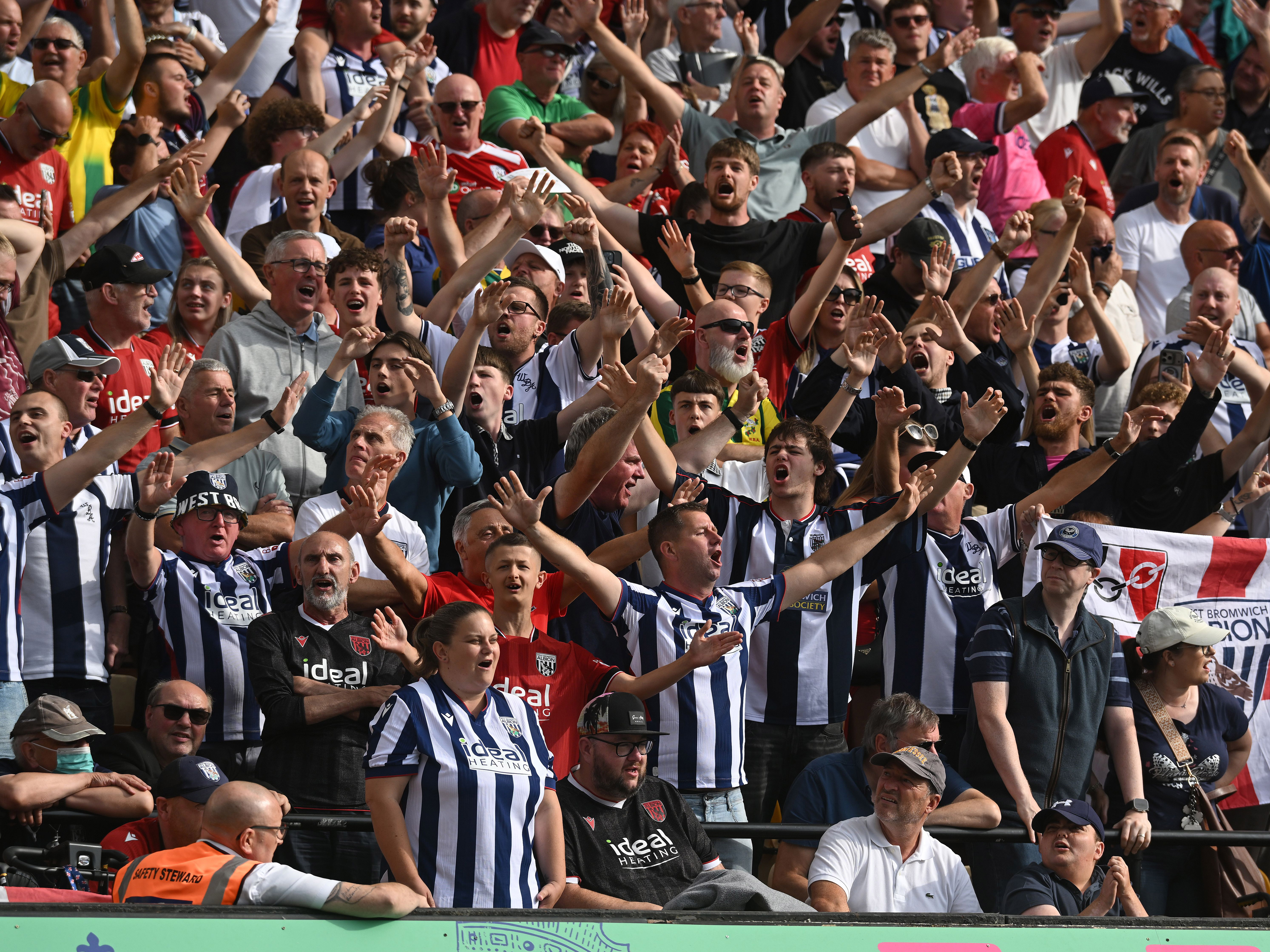 Albion supporters celebrate at Norwich