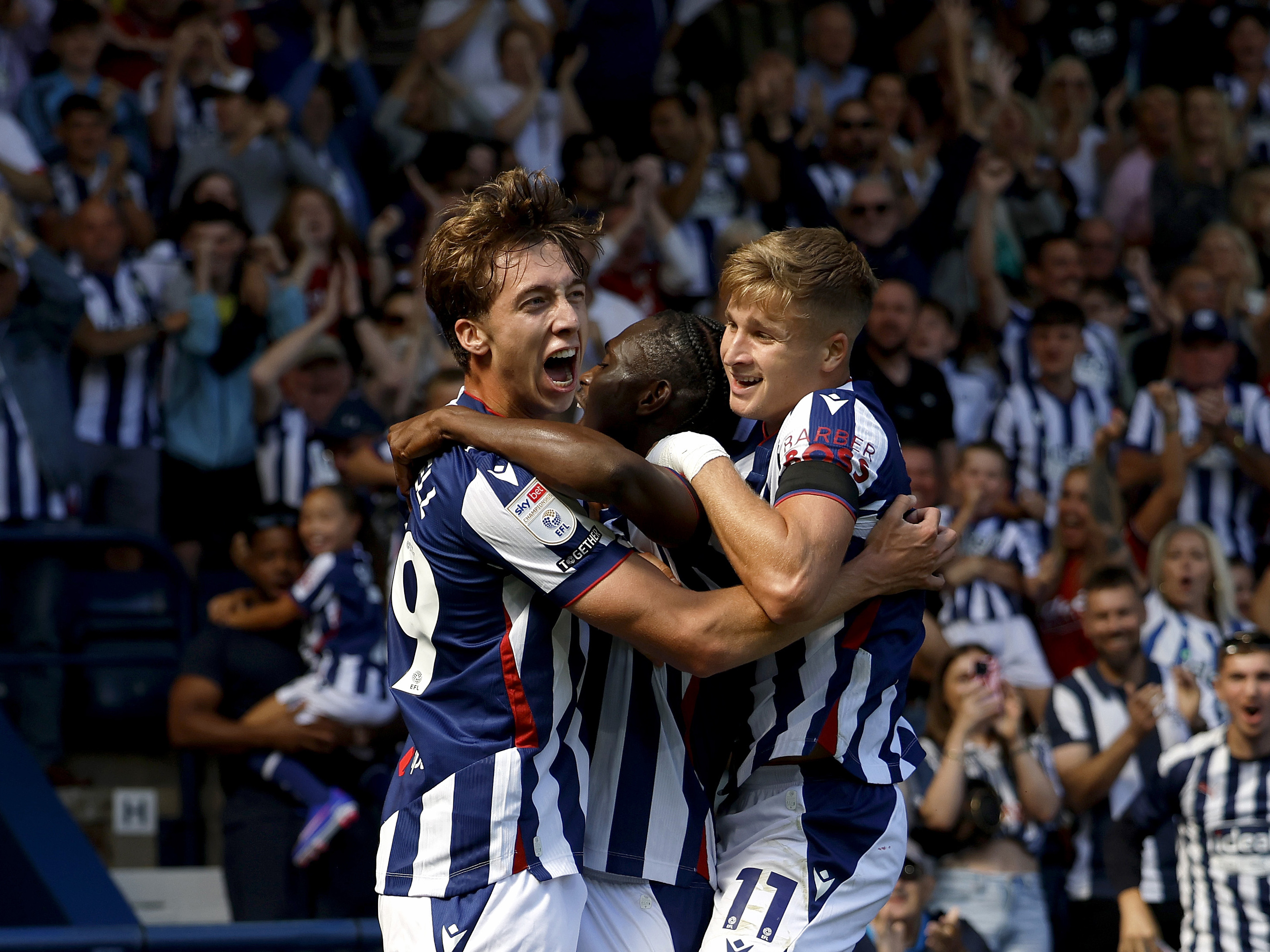 An image of Harry Whitwell celebrating his goal against Burnley