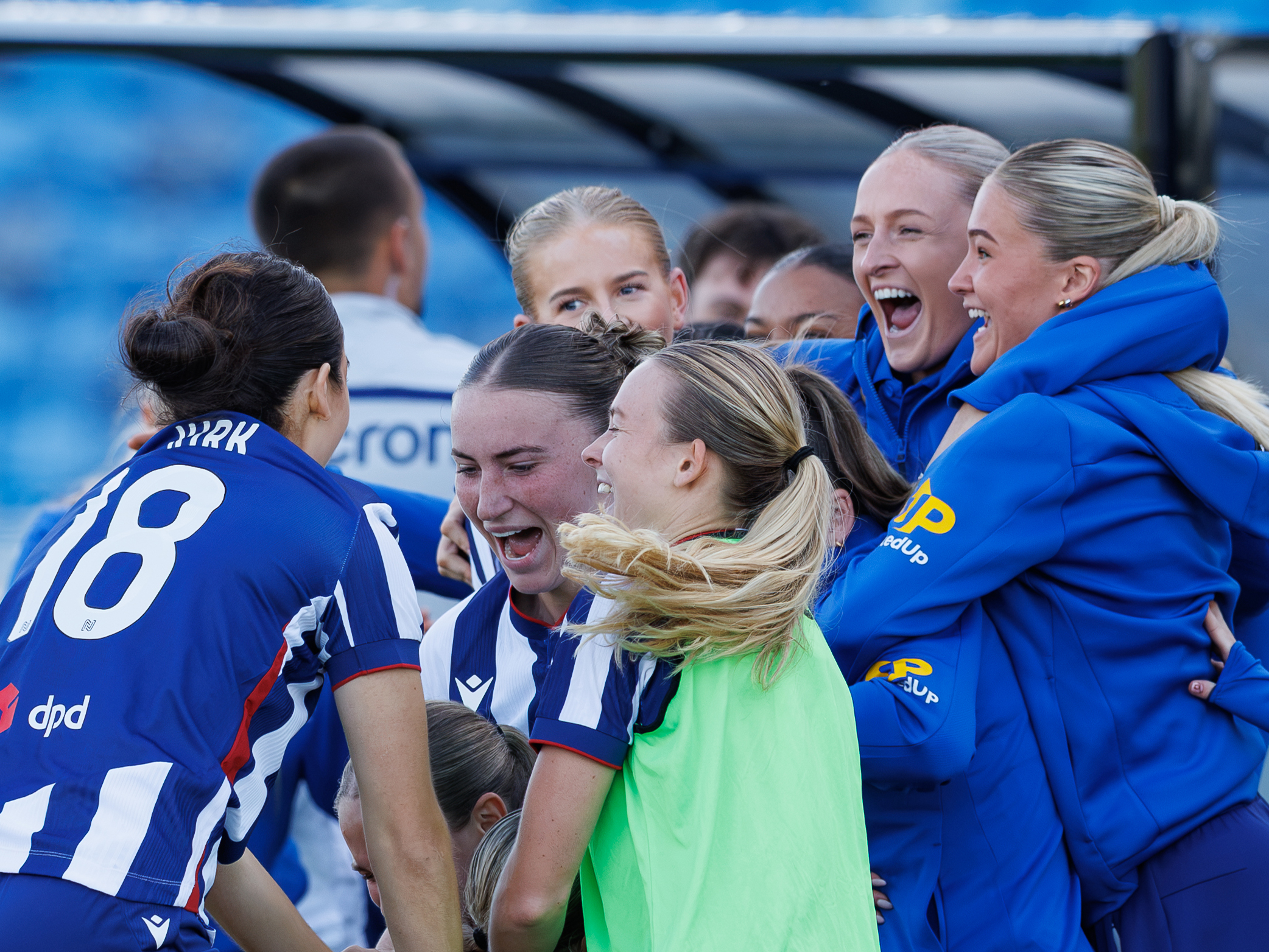 Albion Women celebrating.